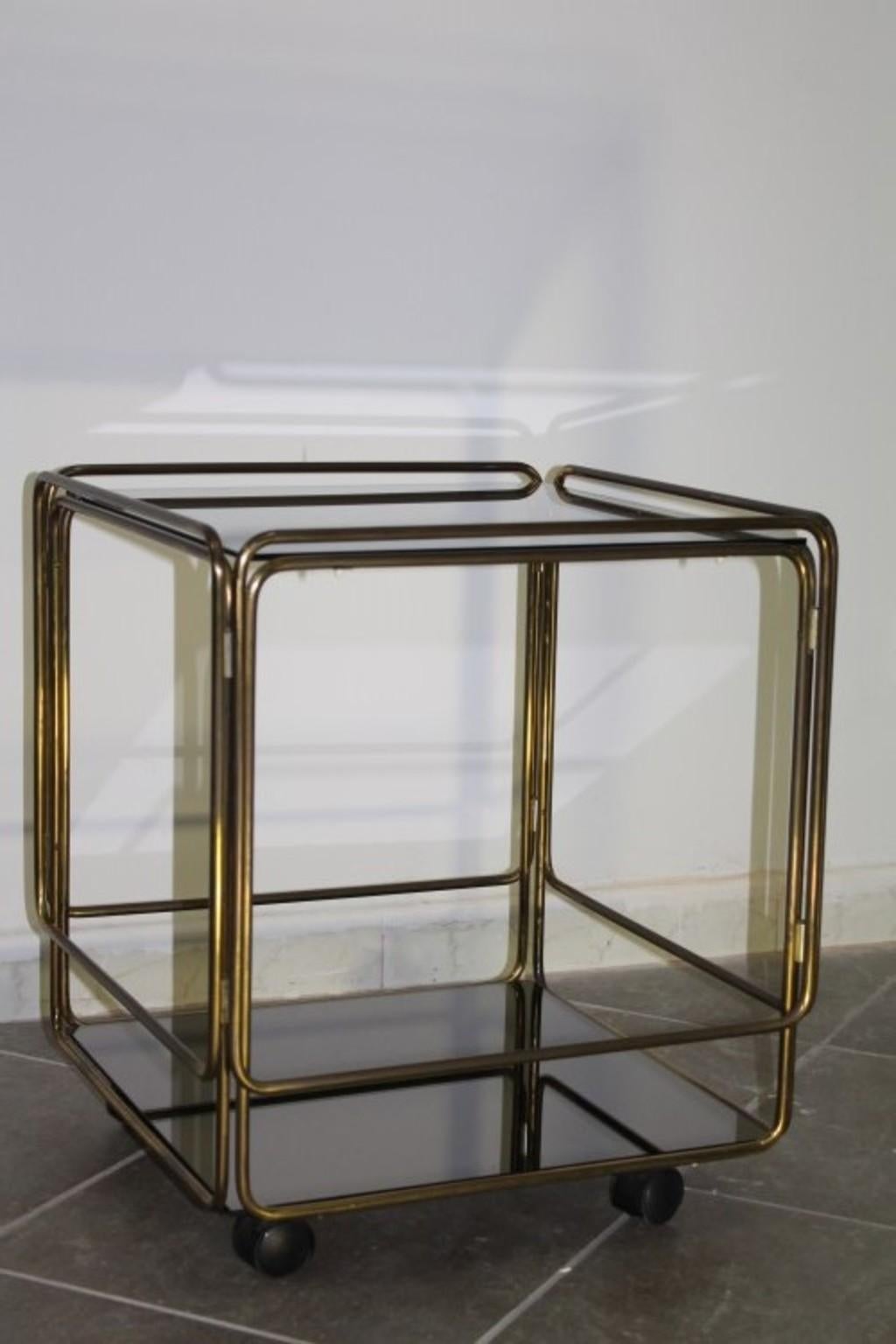 Mid-Century Modern Italian Serving Trolley 1950s Brass