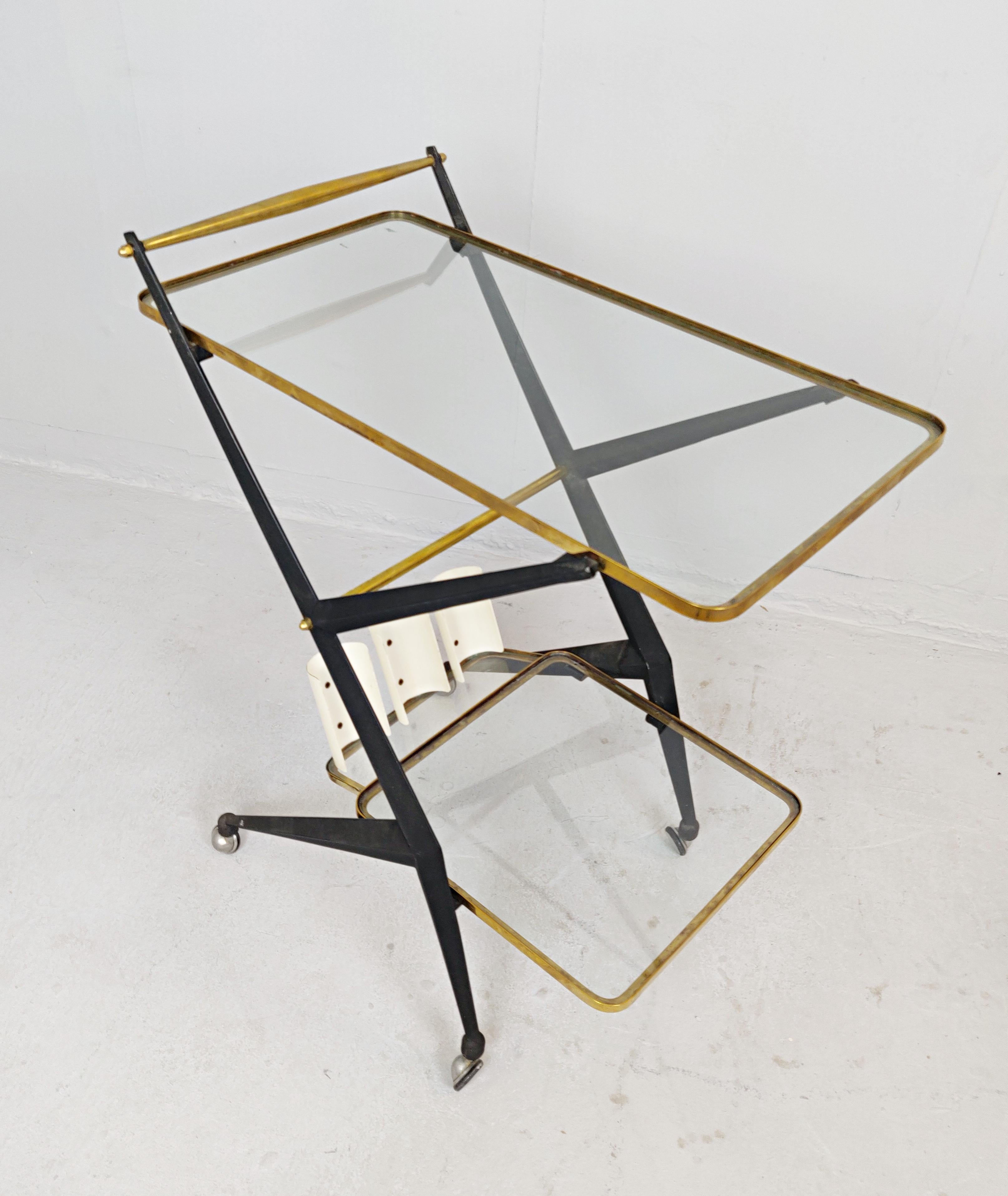 Italian Serving Trolley by Angelo Ostuni, Italy, 1950s In Good Condition In Brussels, BE