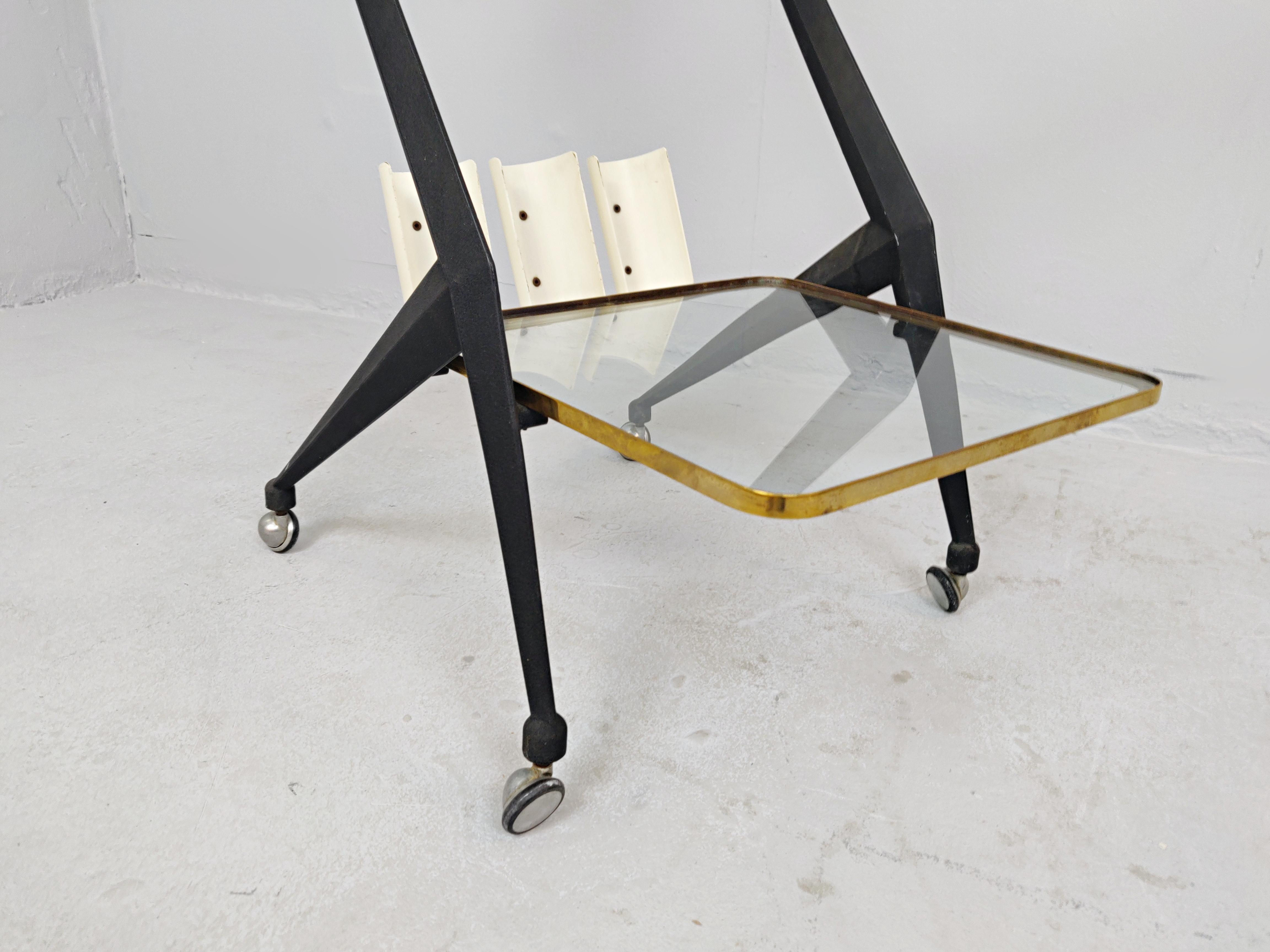 Mid-20th Century Italian Serving Trolley by Angelo Ostuni, Italy, 1950s