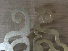 Set italiano di 2 maniglie con finitura argento brunito in stile barocco