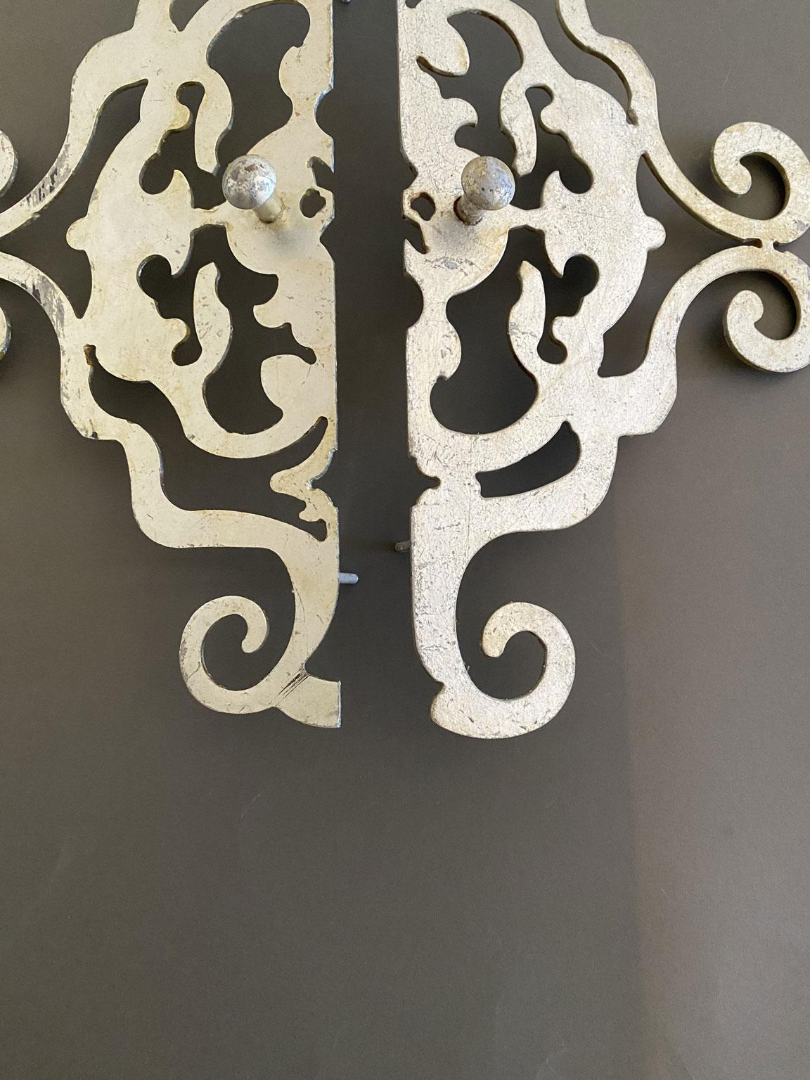 Italienisches Set mit 2 Griffen aus brüniertem Silber im Barockstil im Angebot 1
