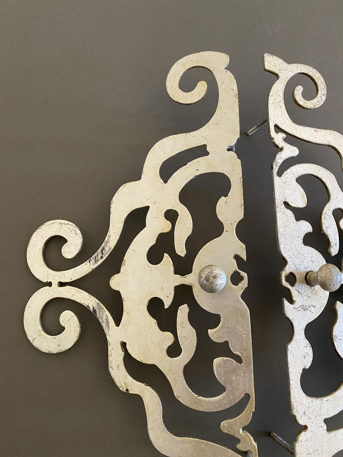 Italienisches Set mit 2 Griffen aus brüniertem Silber im Barockstil im Angebot 3