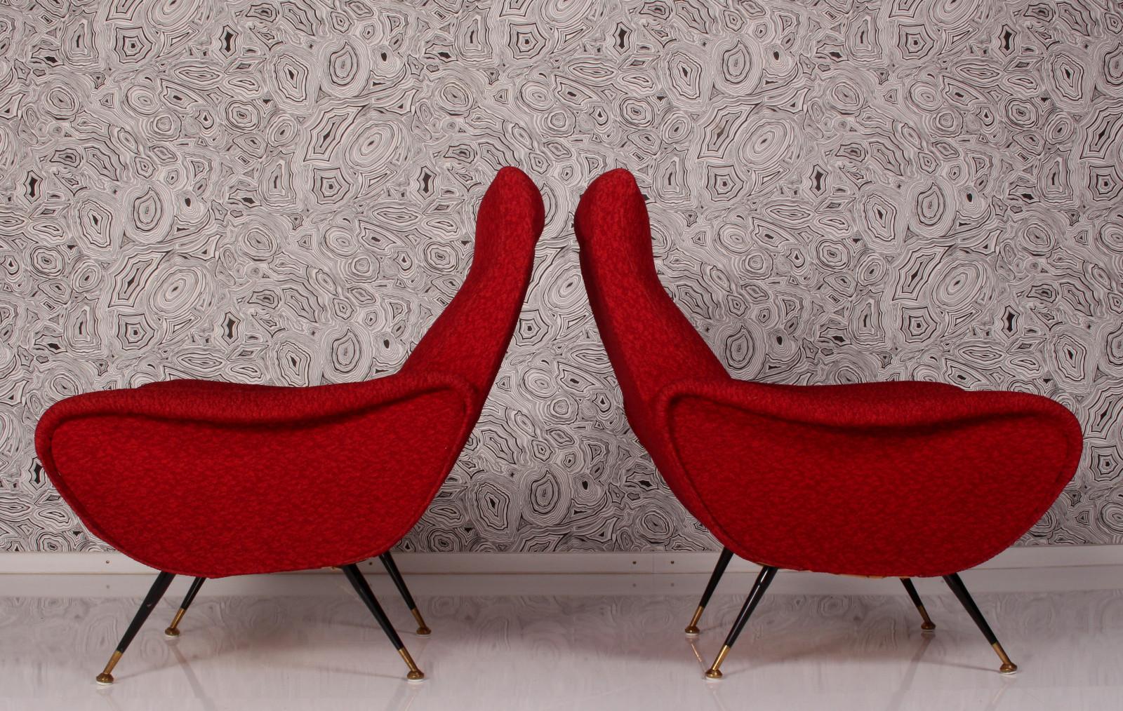 Fabric Italian SET of 2 lady chairs & Sofa & coffee table Duilio Barnabé all original For Sale