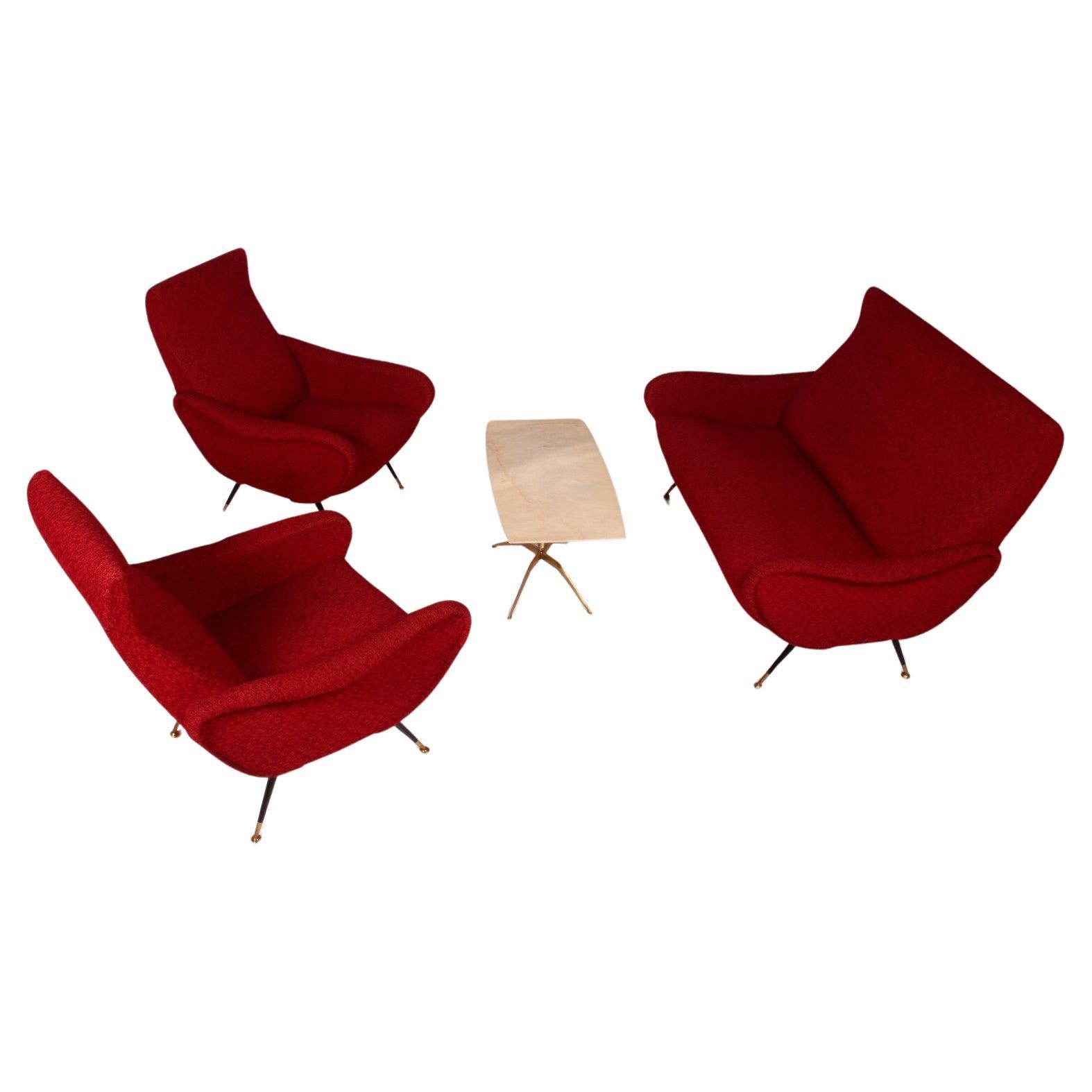 Italian SET of 2 lady chairs & Sofa & coffee table Duilio Barnabé all original For Sale