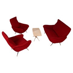 Italian SET of 2 lady chairs & Sofa & coffee table Duilio Barnabé all original