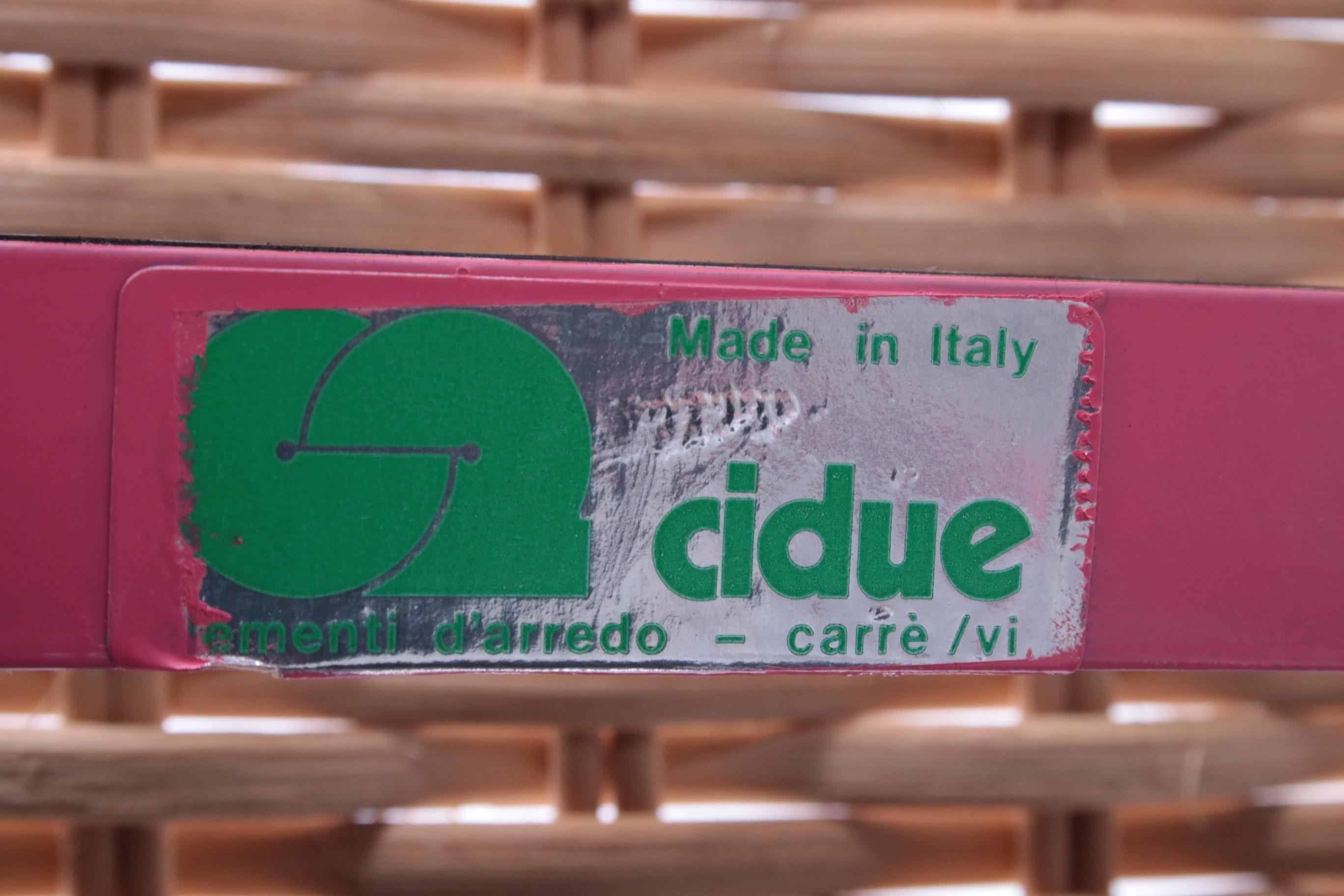 Ensemble italien de 3 tabourets de bar avec canne et métal par Cidue, années 1980 9
