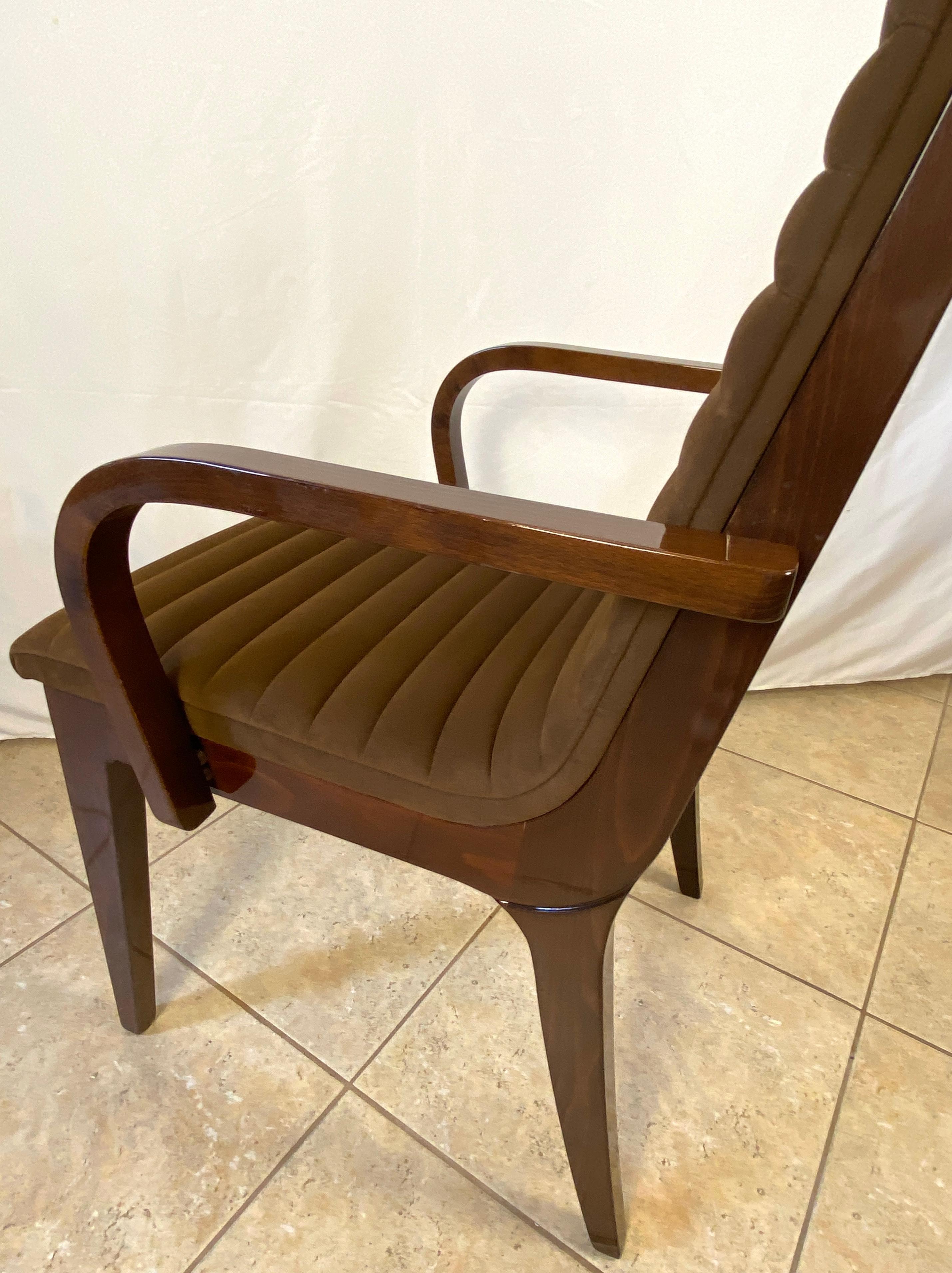 Moderno Set di 6 sedie da pranzo in stile Art Deco, Sedie da pranzo imbottite in vendita