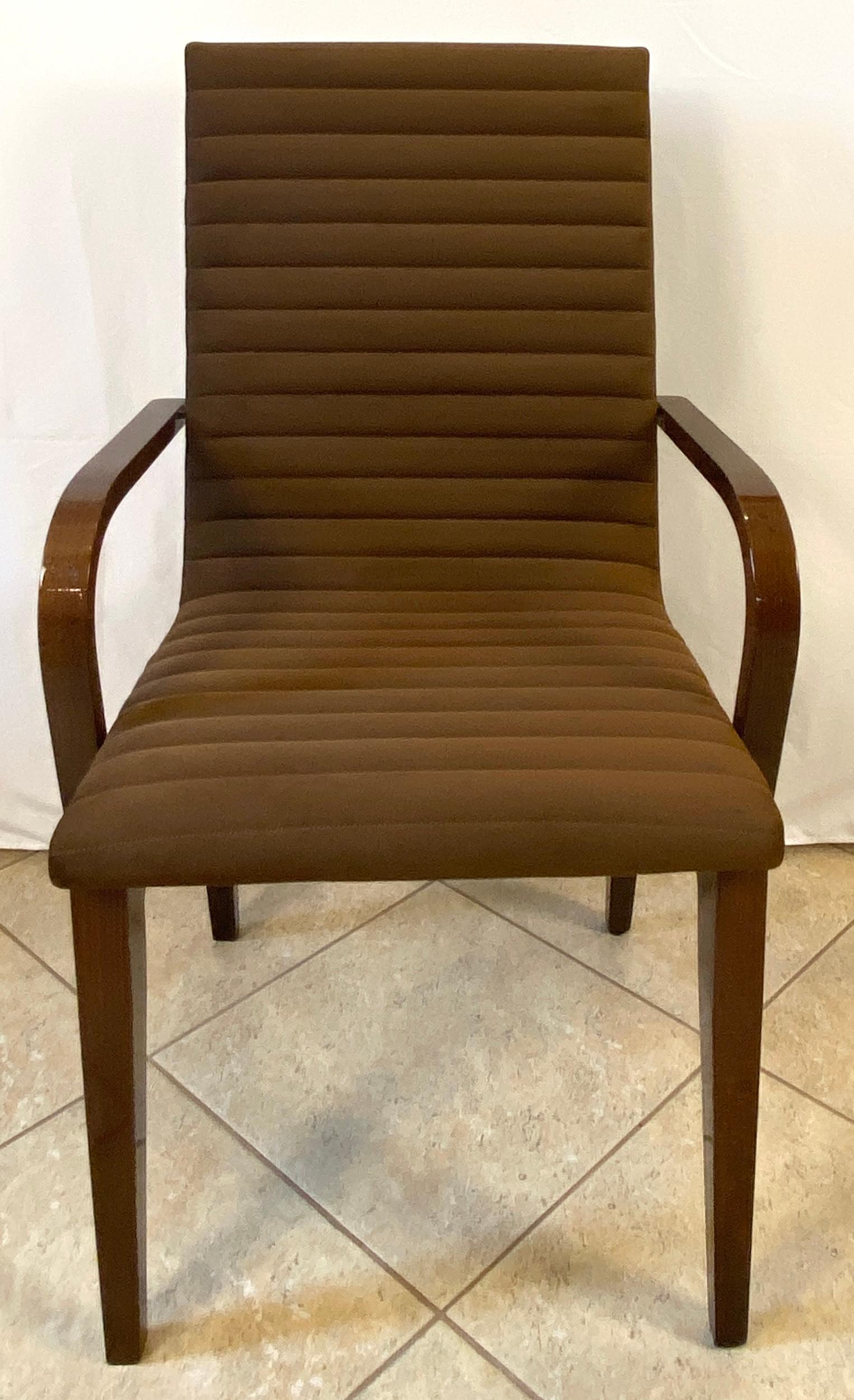 Verniciato Set di 6 sedie da pranzo in stile Art Deco, Sedie da pranzo imbottite in vendita