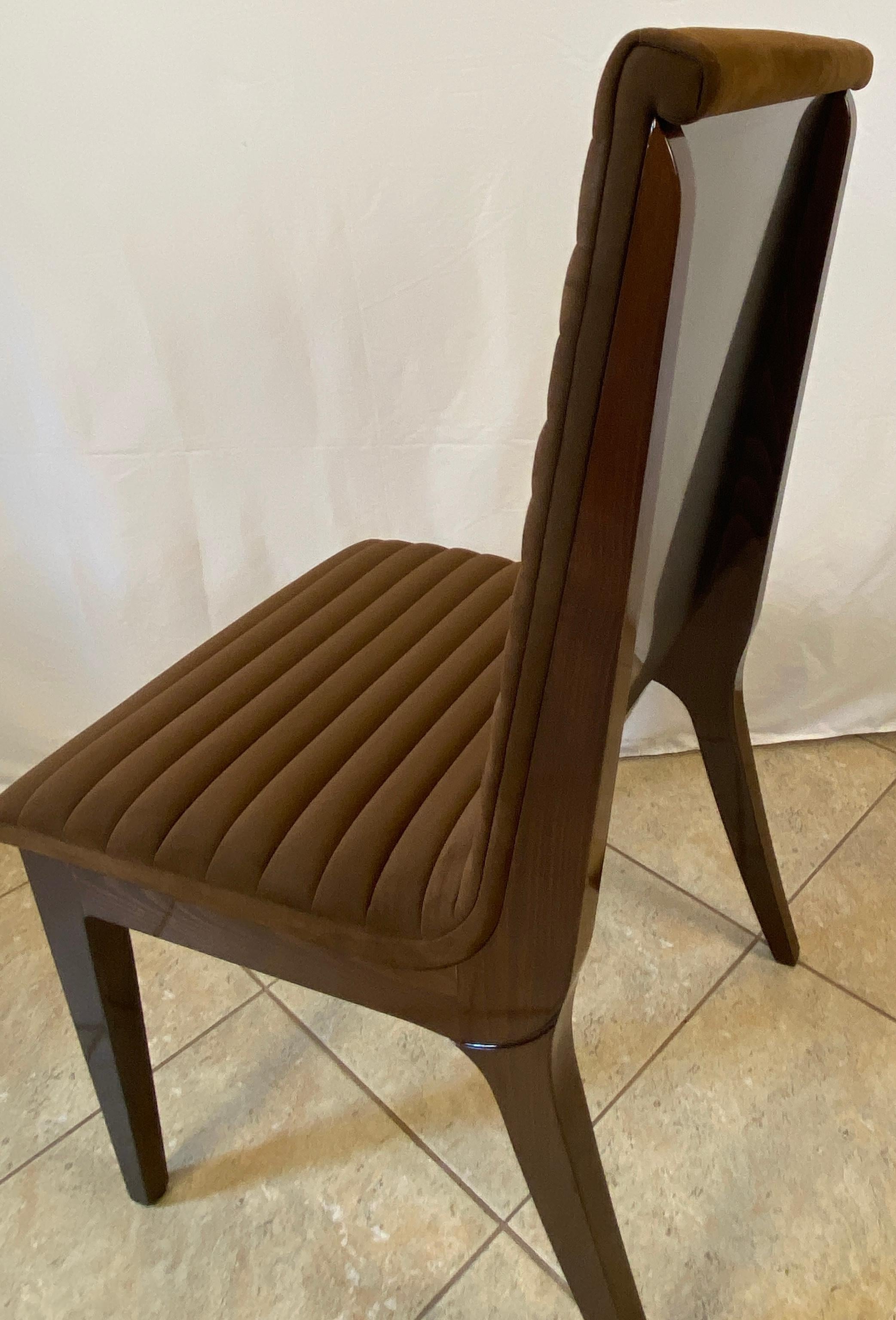 XX secolo Set di 6 sedie da pranzo in stile Art Deco, Sedie da pranzo imbottite in vendita
