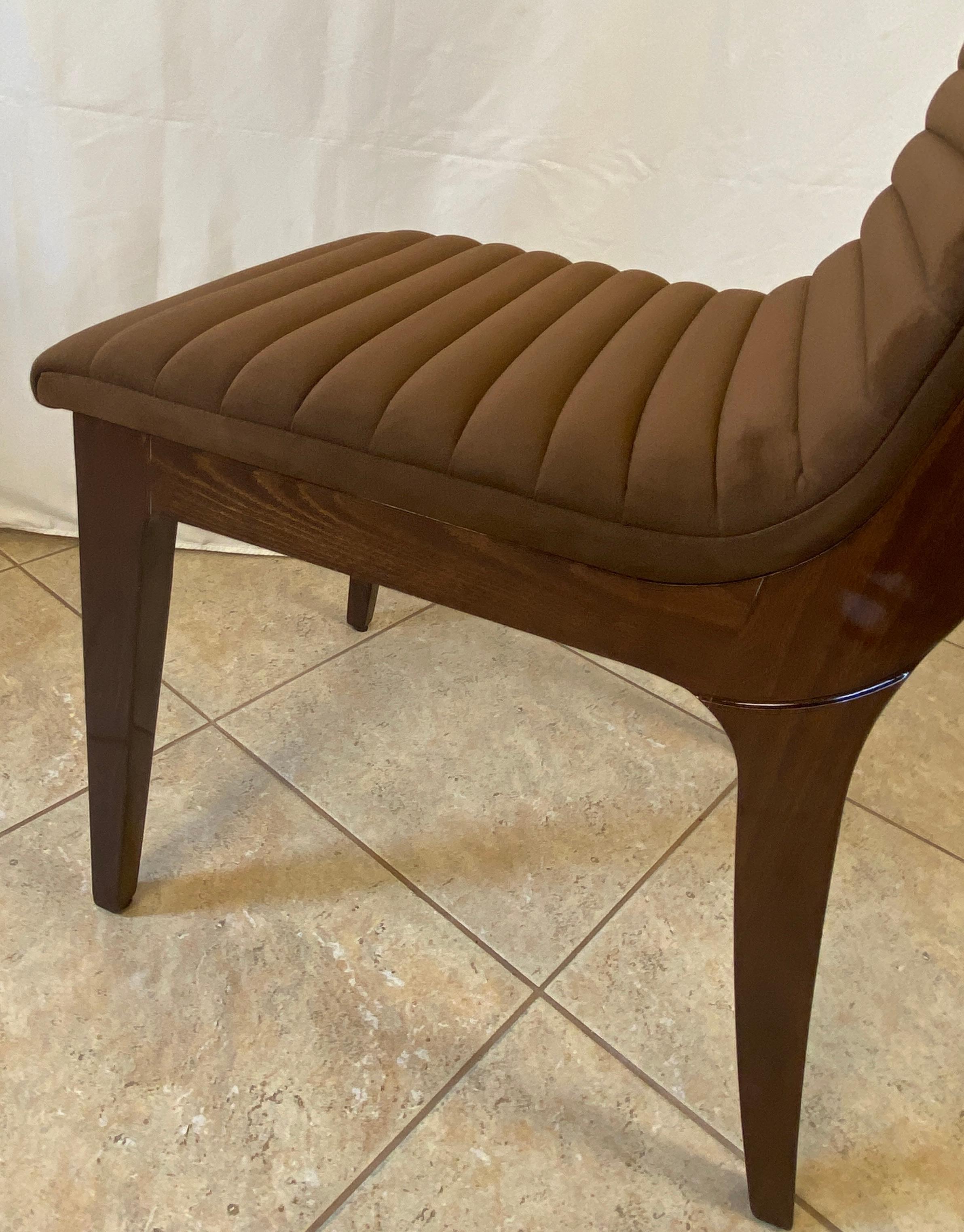 Legno Set di 6 sedie da pranzo in stile Art Deco, Sedie da pranzo imbottite in vendita