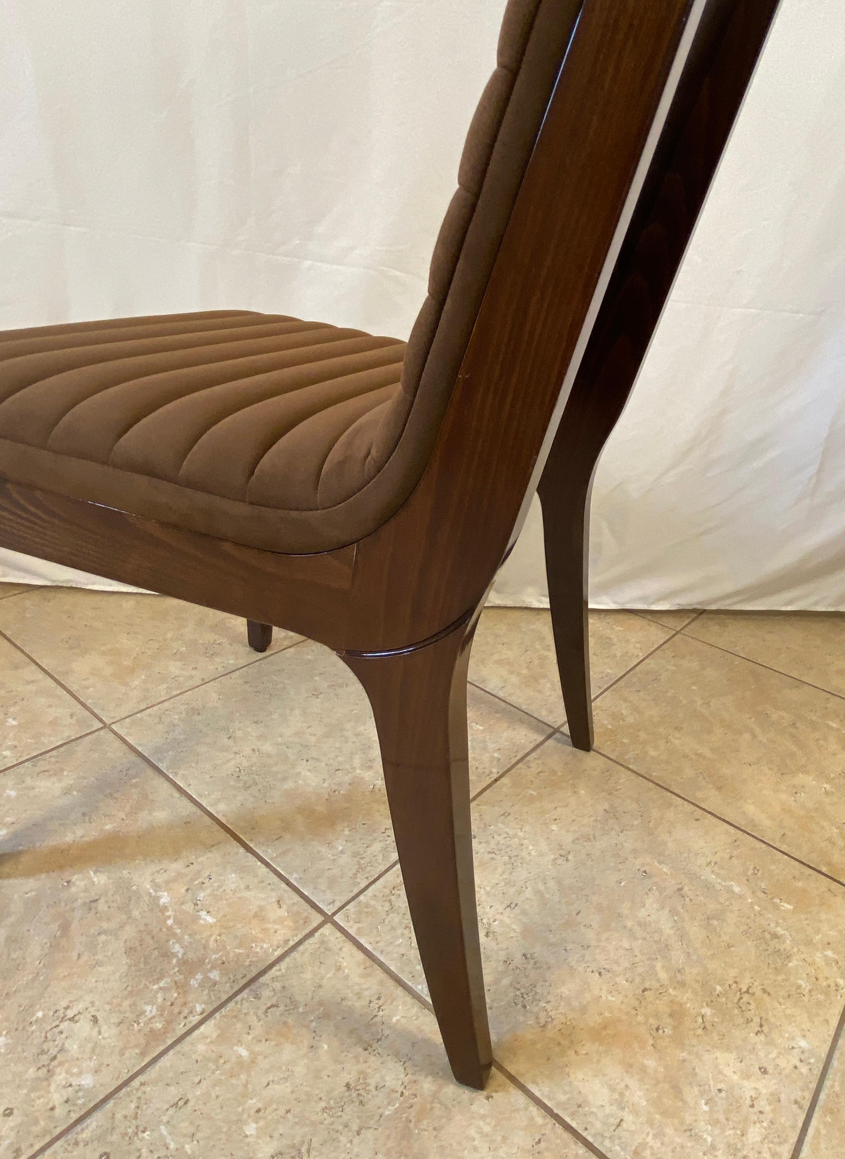 Set di 6 sedie da pranzo in stile Art Deco, Sedie da pranzo imbottite in vendita 1