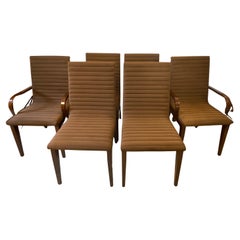 Set of 6 Art Deco Style Dining Chairs, Upholstered Dining Chairs