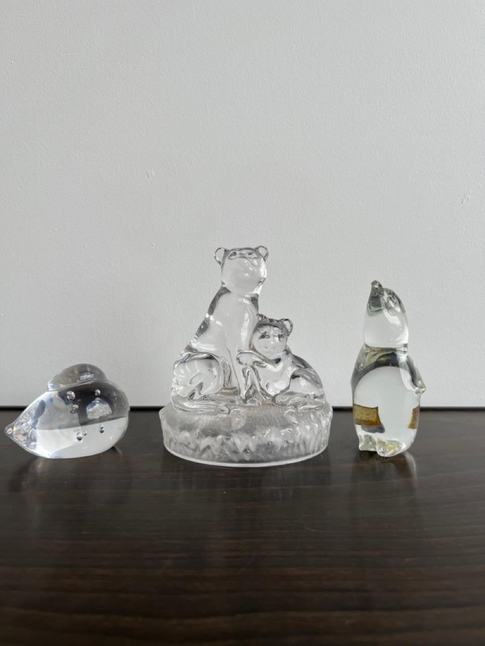 Mid-Century Modern Italian Set of Cristal Animal Sculptures   For Sale