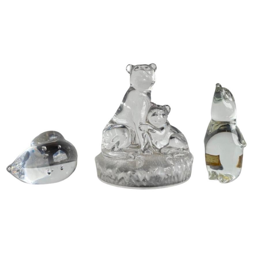 Italian Set of Cristal Animal Sculptures   For Sale