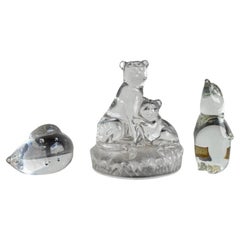 Conjunto Italiano de Esculturas de Animales de Cristal