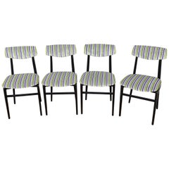 Vintage Italian Set of Four Dinning Chairs, Italy circa 1960