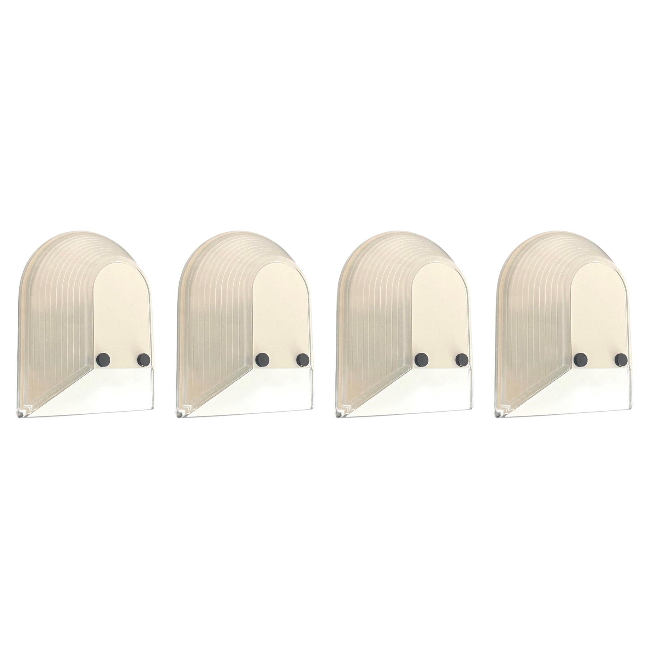 Set di quattro lampade da parete bianche Tesi di R. Fiorato per Prisma, anni '80 in vendita