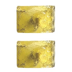 Italian Set of Four Yellow Murano Wall Sconces by Carlo Nason for Mazzega, 1970s