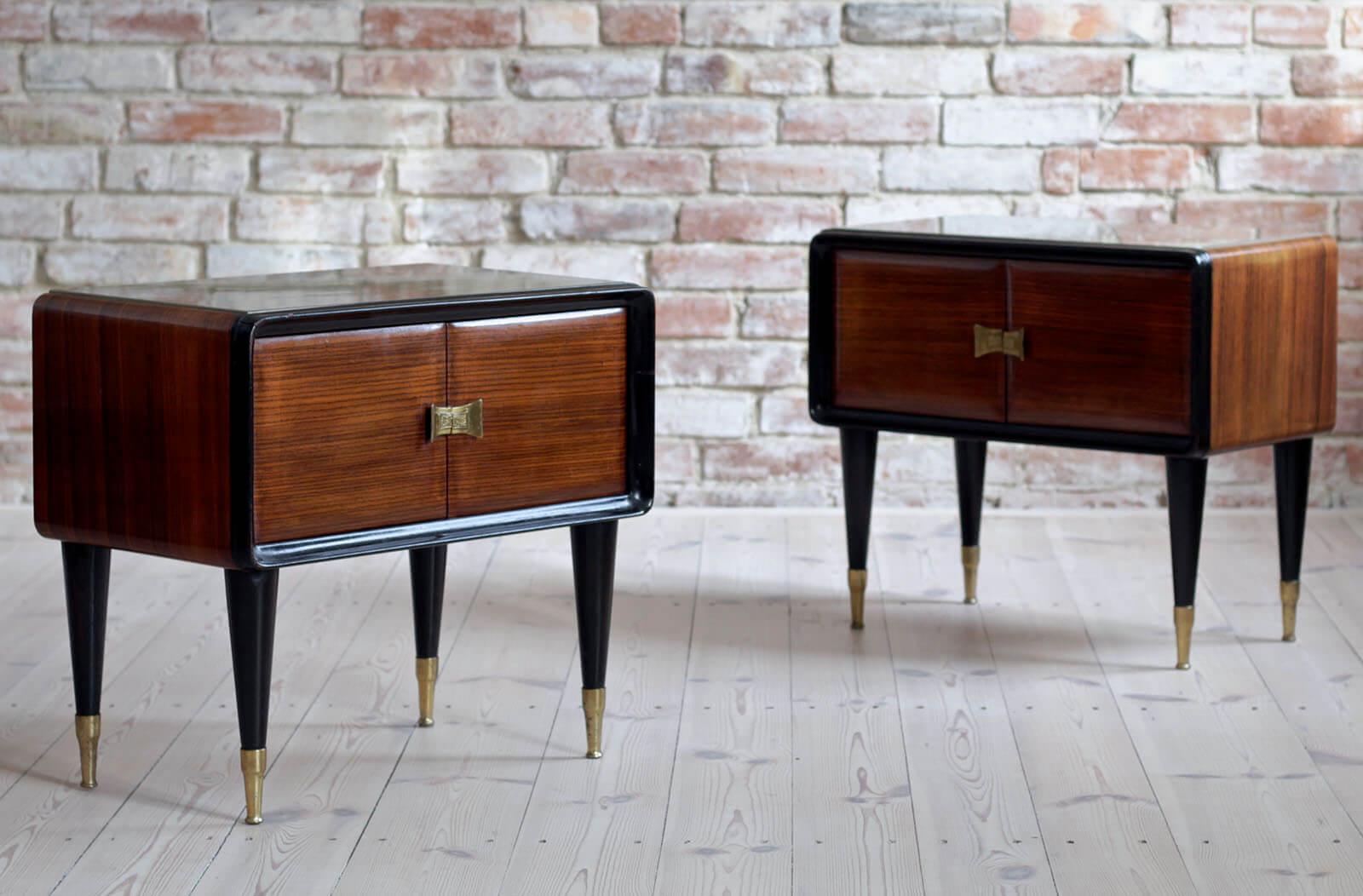 Italian Set of Furniture, Sideboard and Nightstands, Vittorio Dassi Style, 1950s 1