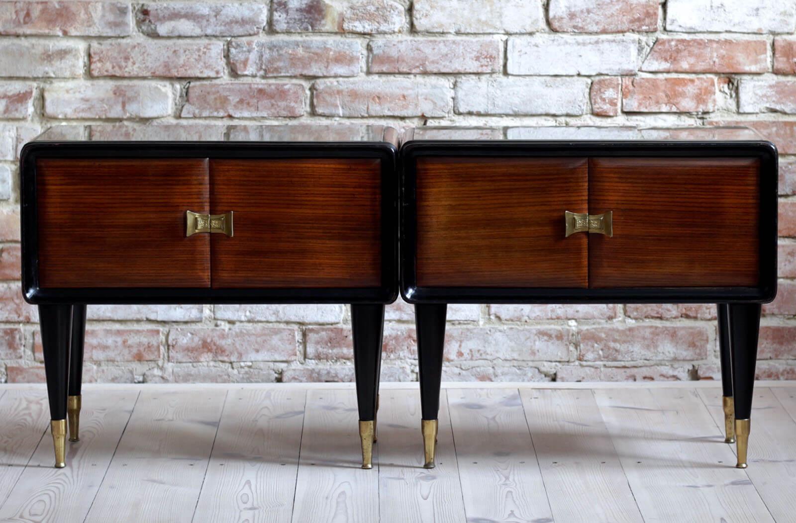 Italian Set of Furniture, Sideboard and Nightstands, Vittorio Dassi Style, 1950s 2