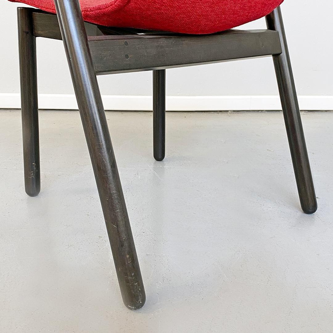 Italian Set of Red Villabianca Chairs by Vico Magistretti for Cassina, 1985 For Sale 4