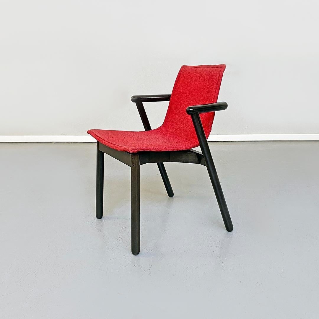 Italian Set of Red Villabianca Chairs by Vico Magistretti for Cassina, 1985 In Good Condition For Sale In MIlano, IT