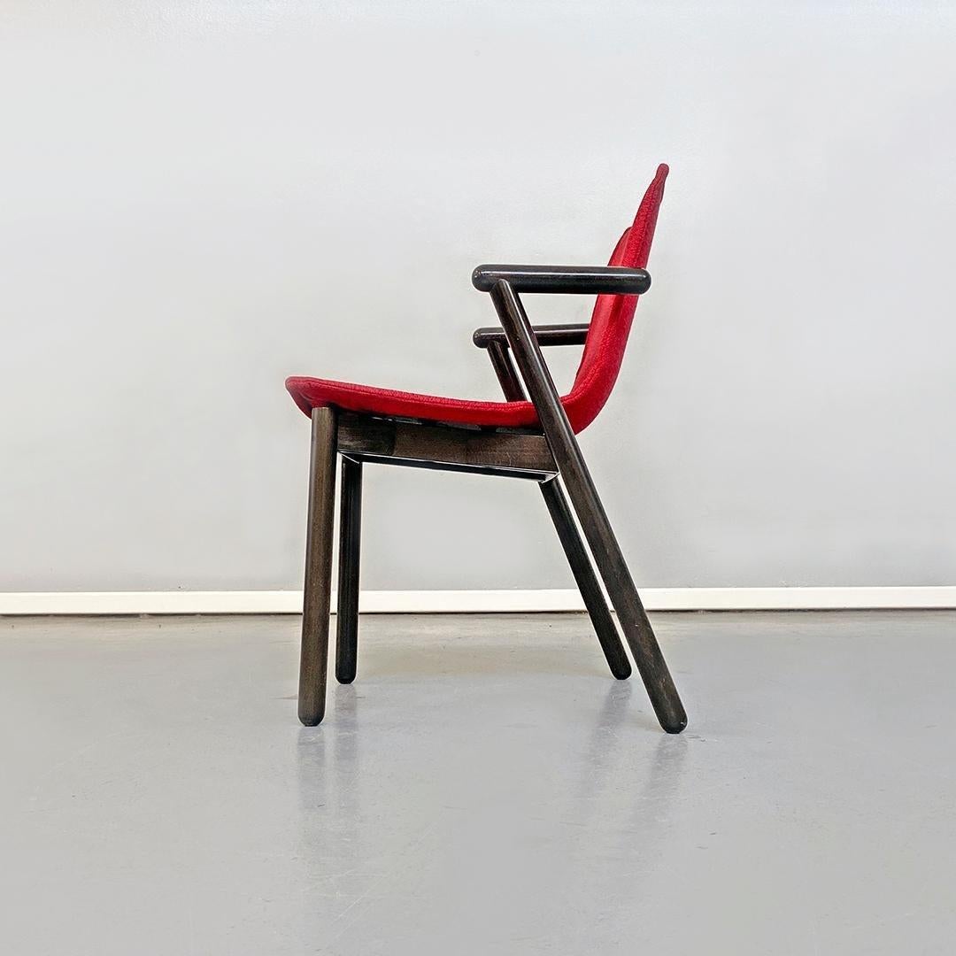Late 20th Century Italian Set of Red Villabianca Chairs by Vico Magistretti for Cassina, 1985 For Sale