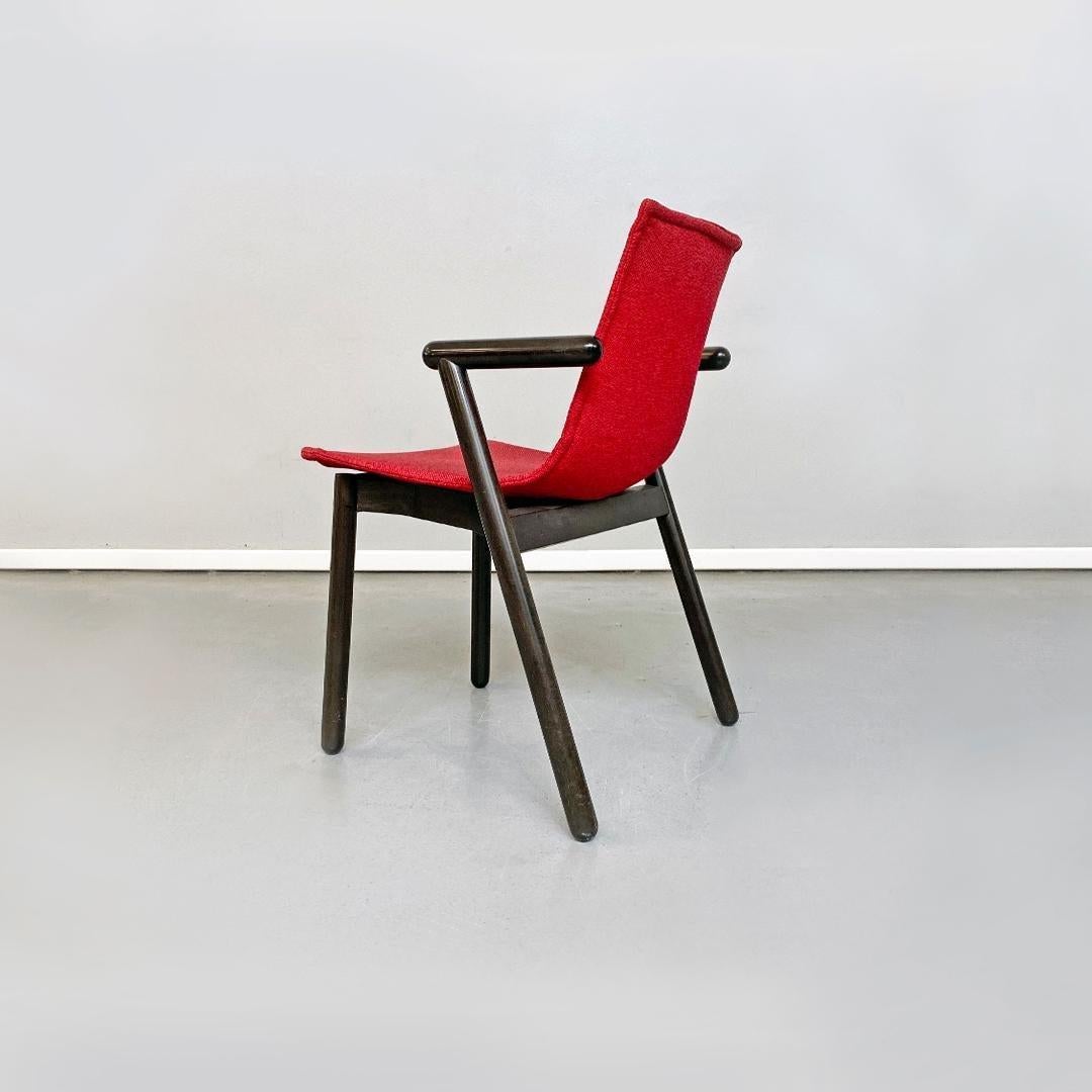 Italian Set of Red Villabianca Chairs by Vico Magistretti for Cassina, 1985 For Sale 1