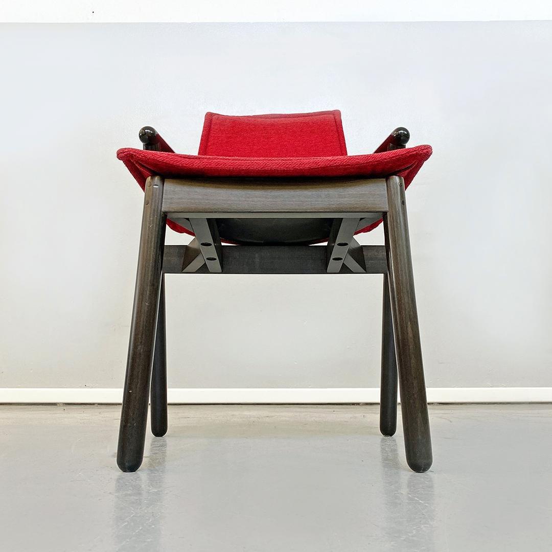 Italian Set of Red Villabianca Chairs by Vico Magistretti for Cassina, 1985 For Sale 2
