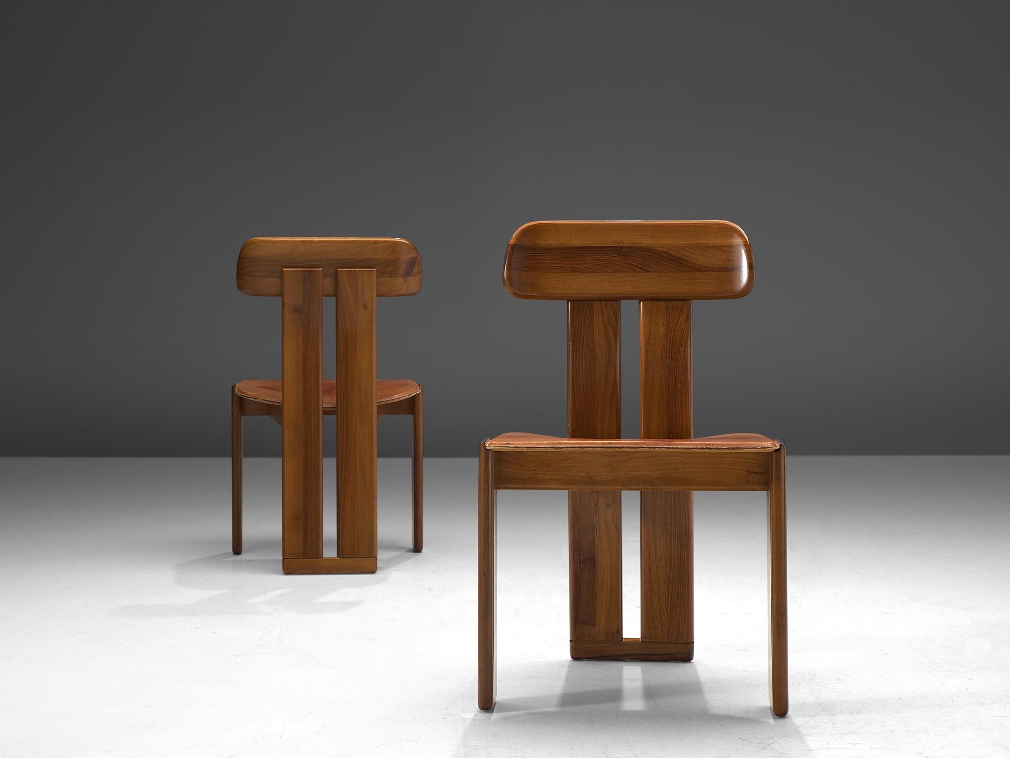 Mid-Century Modern Italian Set of Six Dining Chairs by Sapporo, 1970s