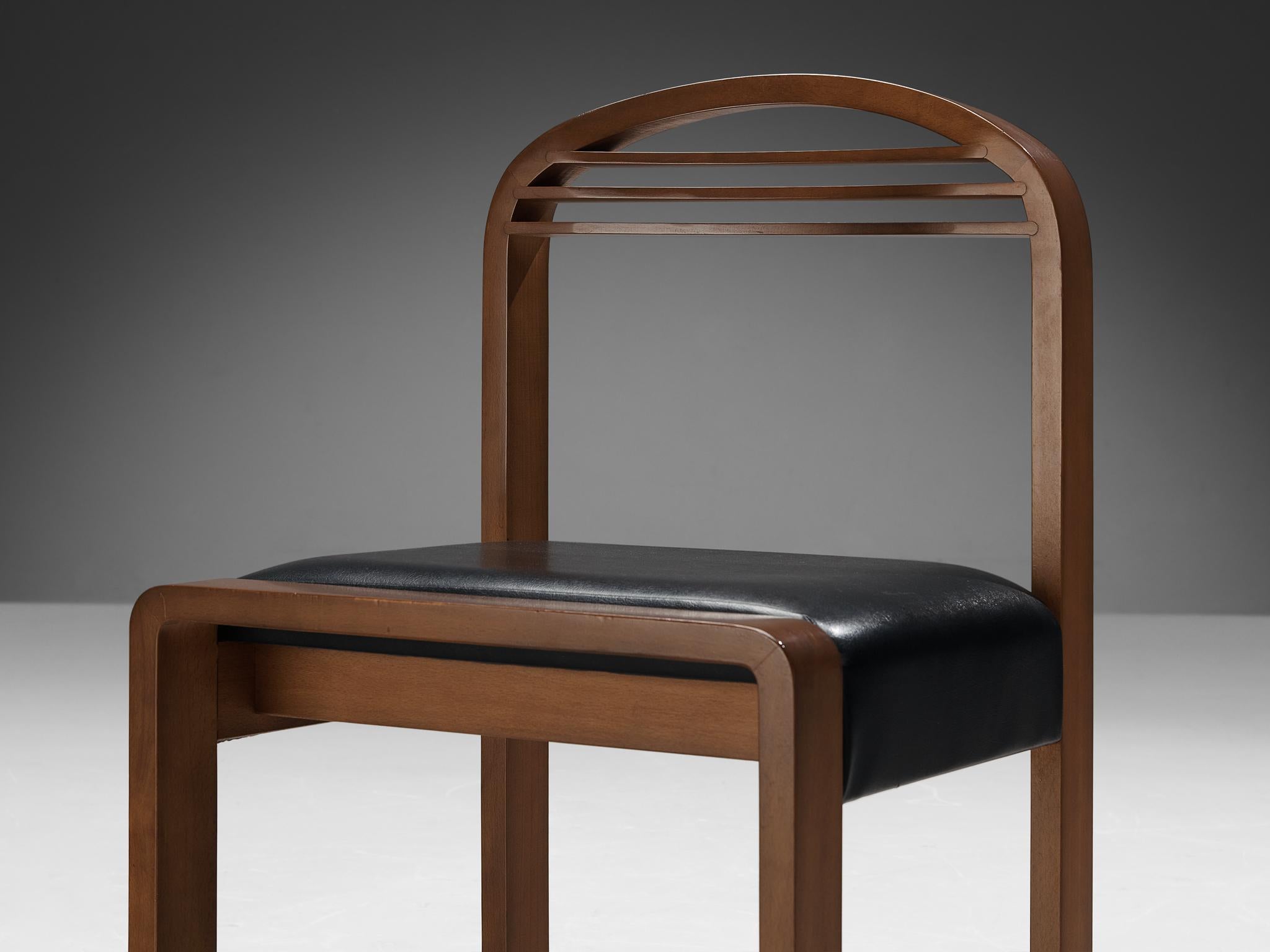 Italian Set of Six Dining Chairs with Sculptural Round Backrests Bon état - En vente à Waalwijk, NL