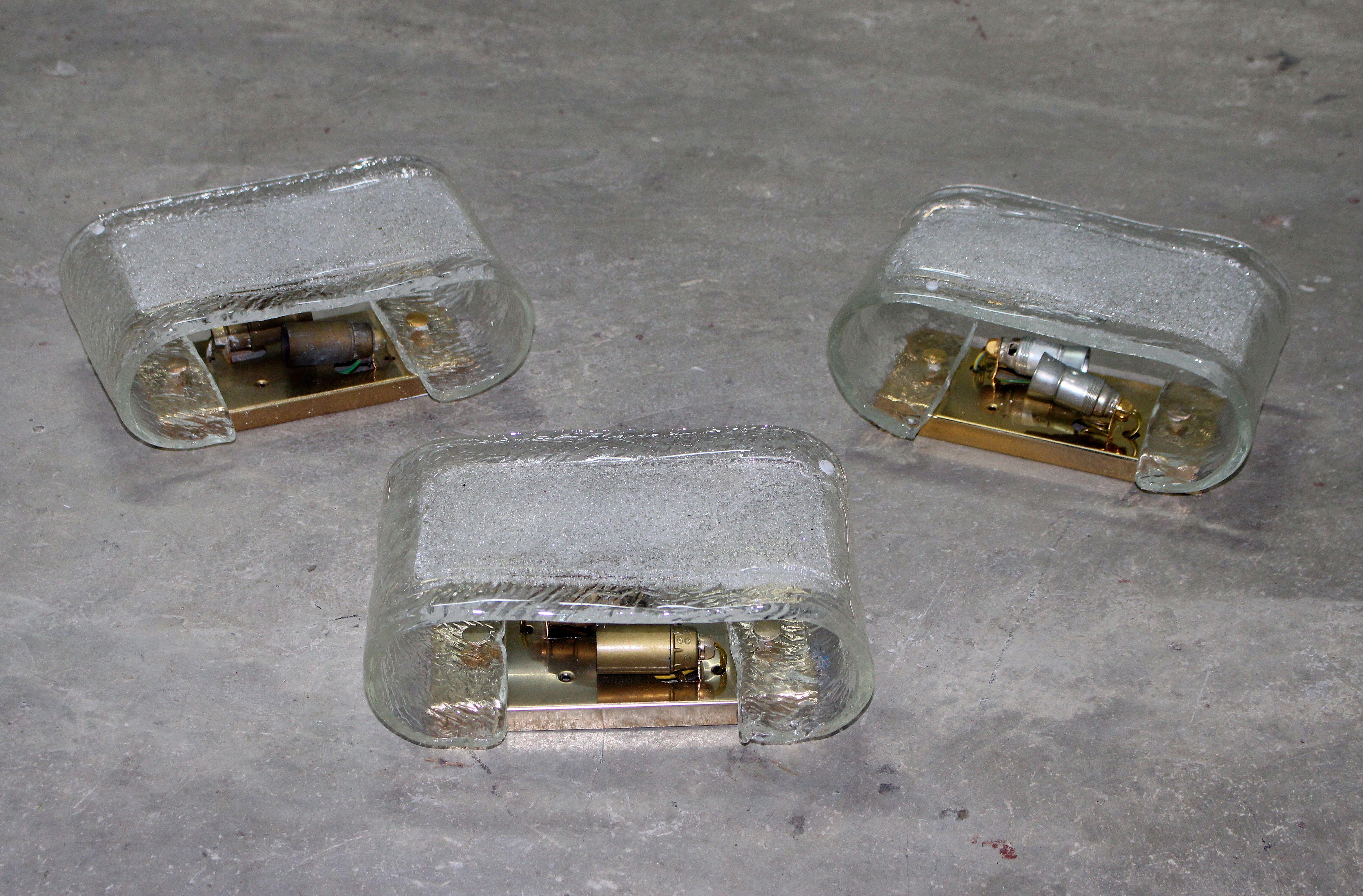 Mid-20th Century Italian Set of Six Vetreria Murano Wall Lights For Sale