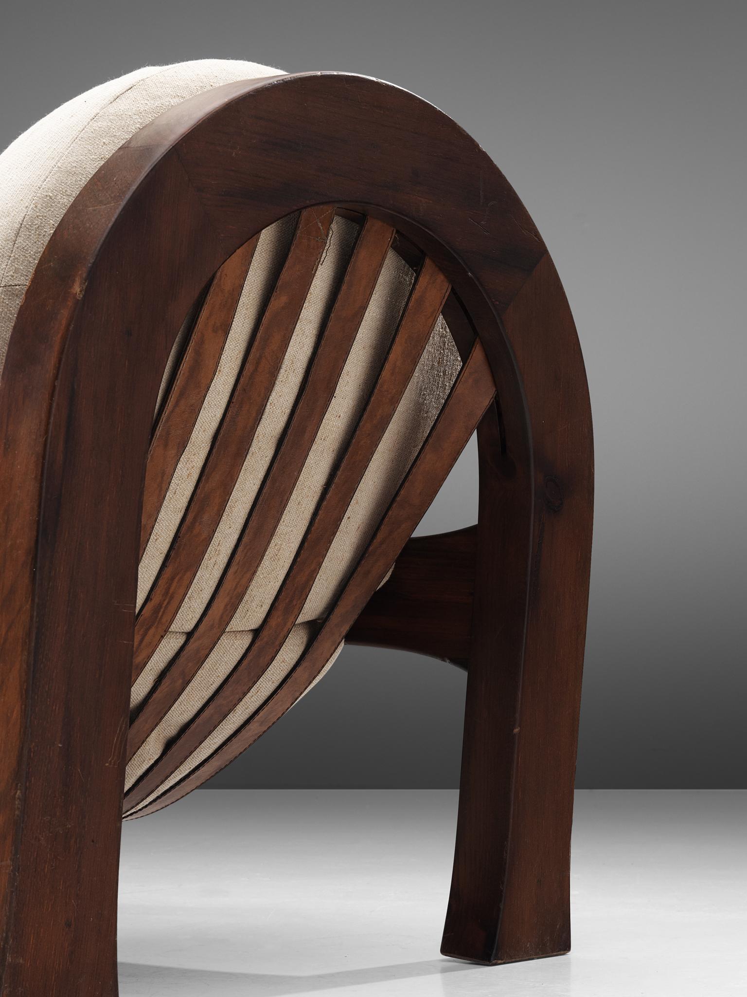 Mid-20th Century Italian Set of Sturdy Lounge Chairs in Oak