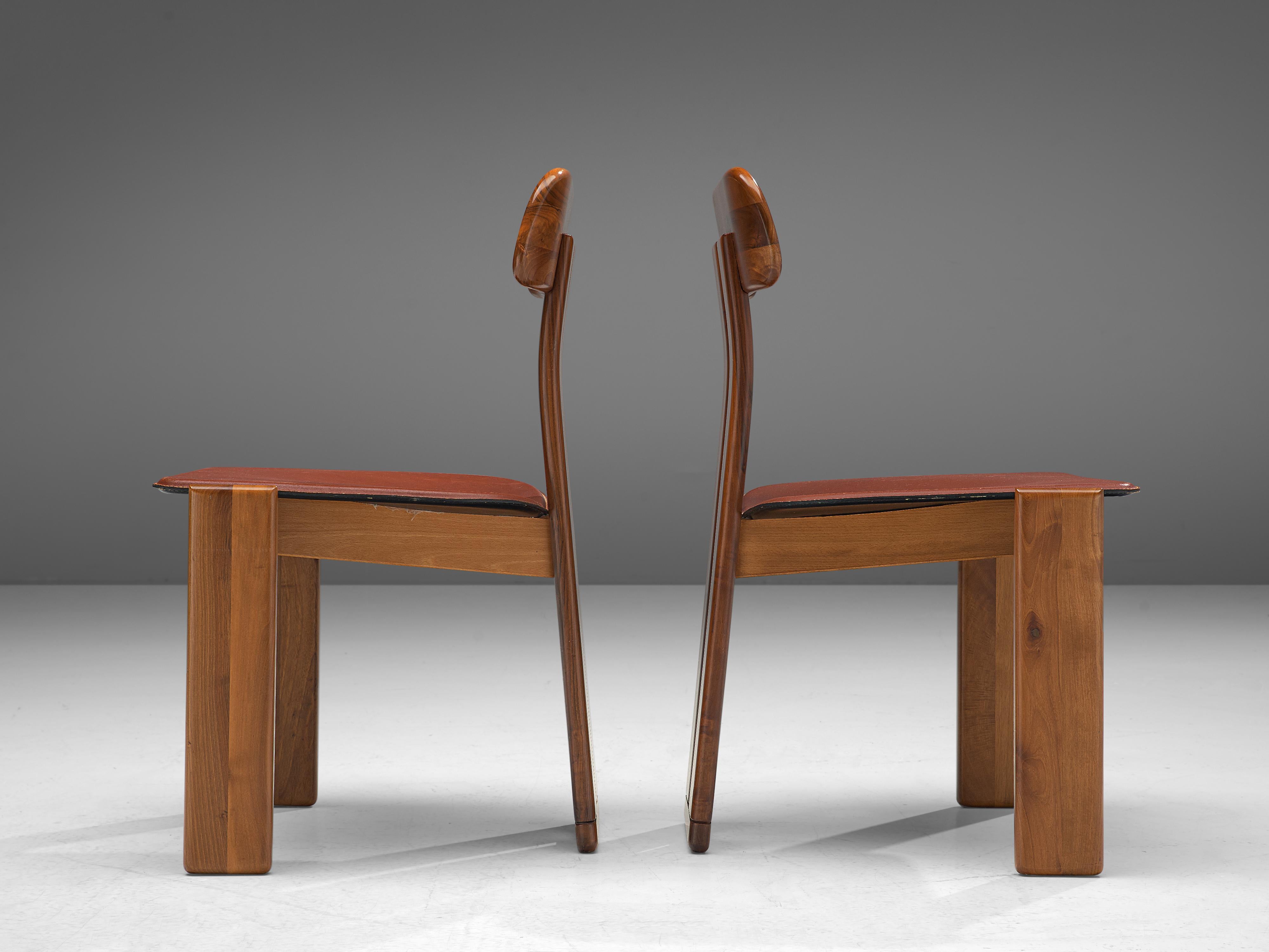 Leather Italian Set of Ten Dining Chairs by Sapporo, 1970s