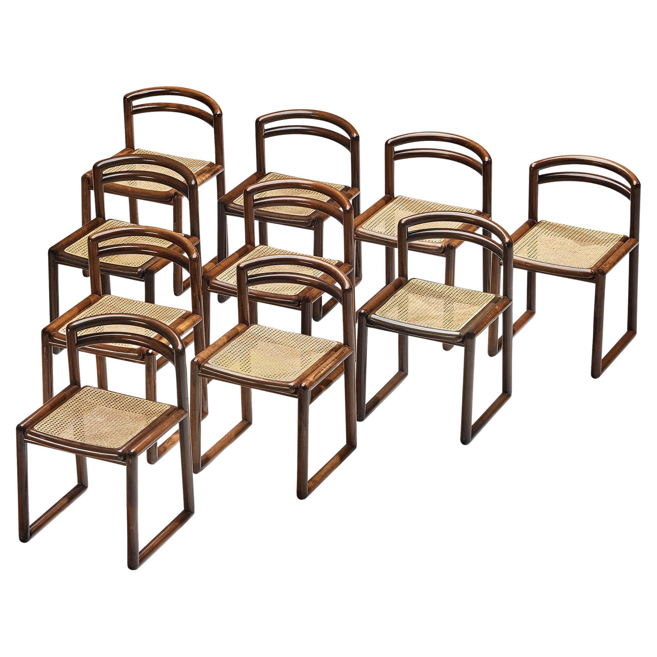 Dark Stained Wood Finishes For Dining Rooms Reference: Italian Set Of Ten Dining Chairs In Stained Wood And