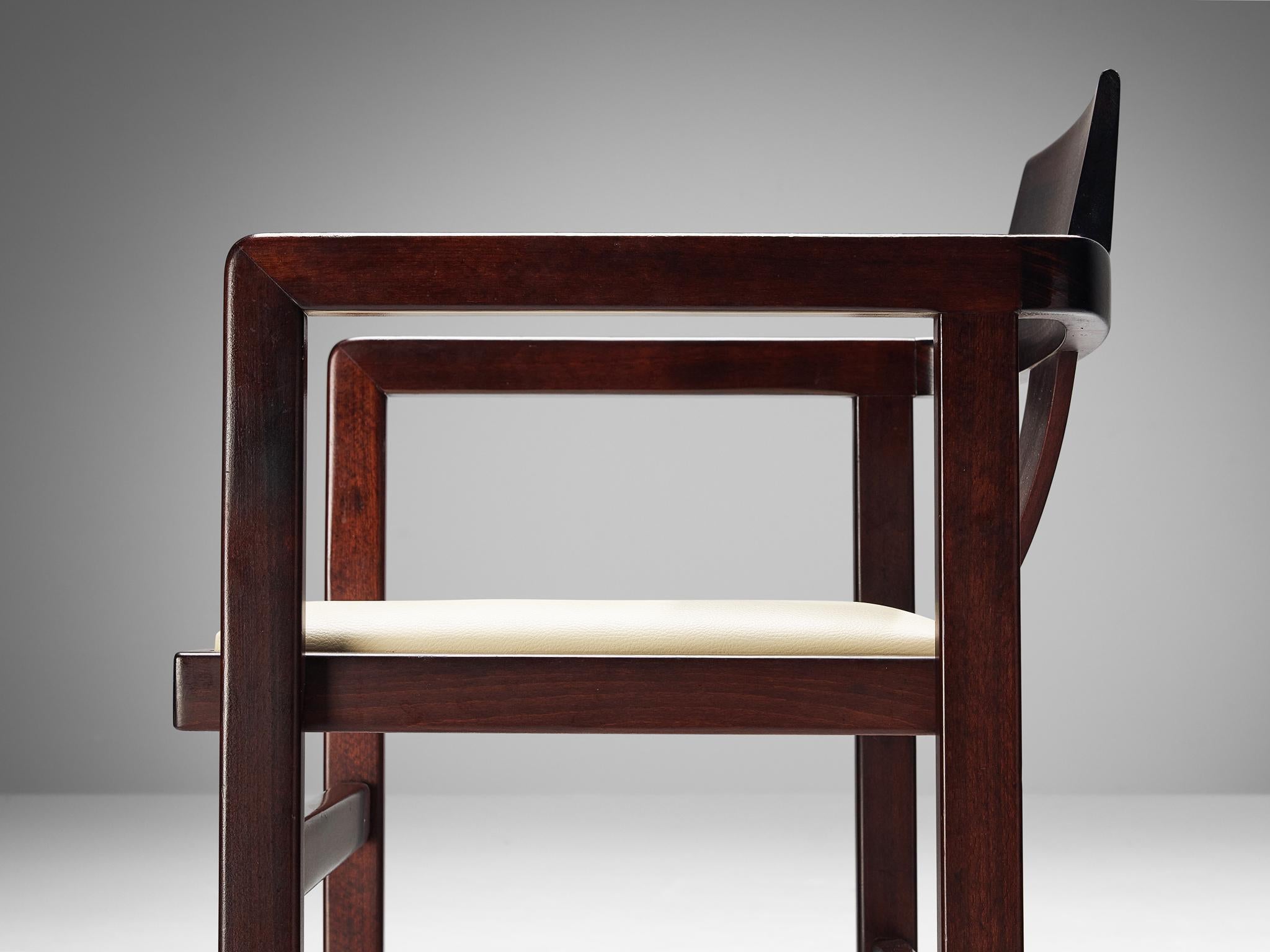 Set italiano di dieci poltrone geometriche in Wood tinto in vendita 1