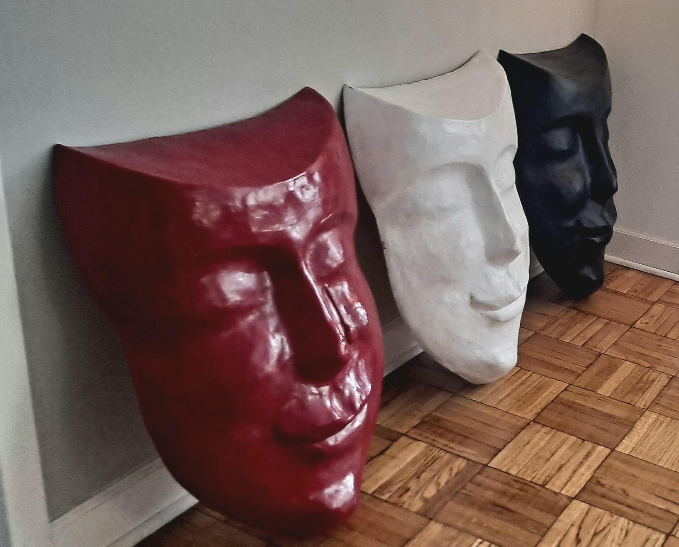 Bologna Artist sculpture the set of three mask. This are mid century original mask from Italy.We can sell them individually upon request .