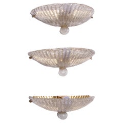 Retro Italian set of three Murano glass wall lamps, 1960