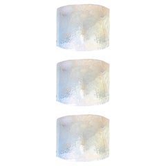 Italian Set of Three Murano Wall Sconces by Carlo Nason for Mazzega, 1970s