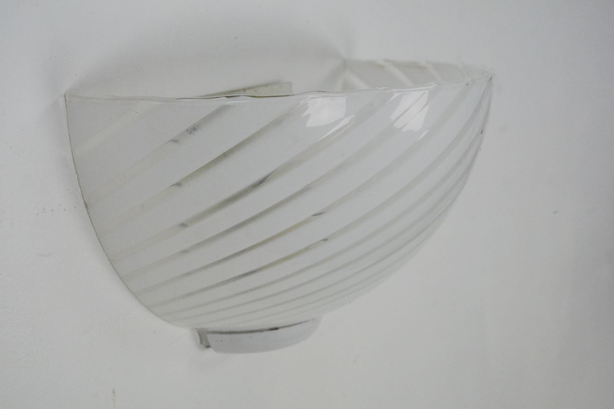 Set di tre applique in vetro di Murano a righe in stile Venini. Italia anni '70 in vendita 8