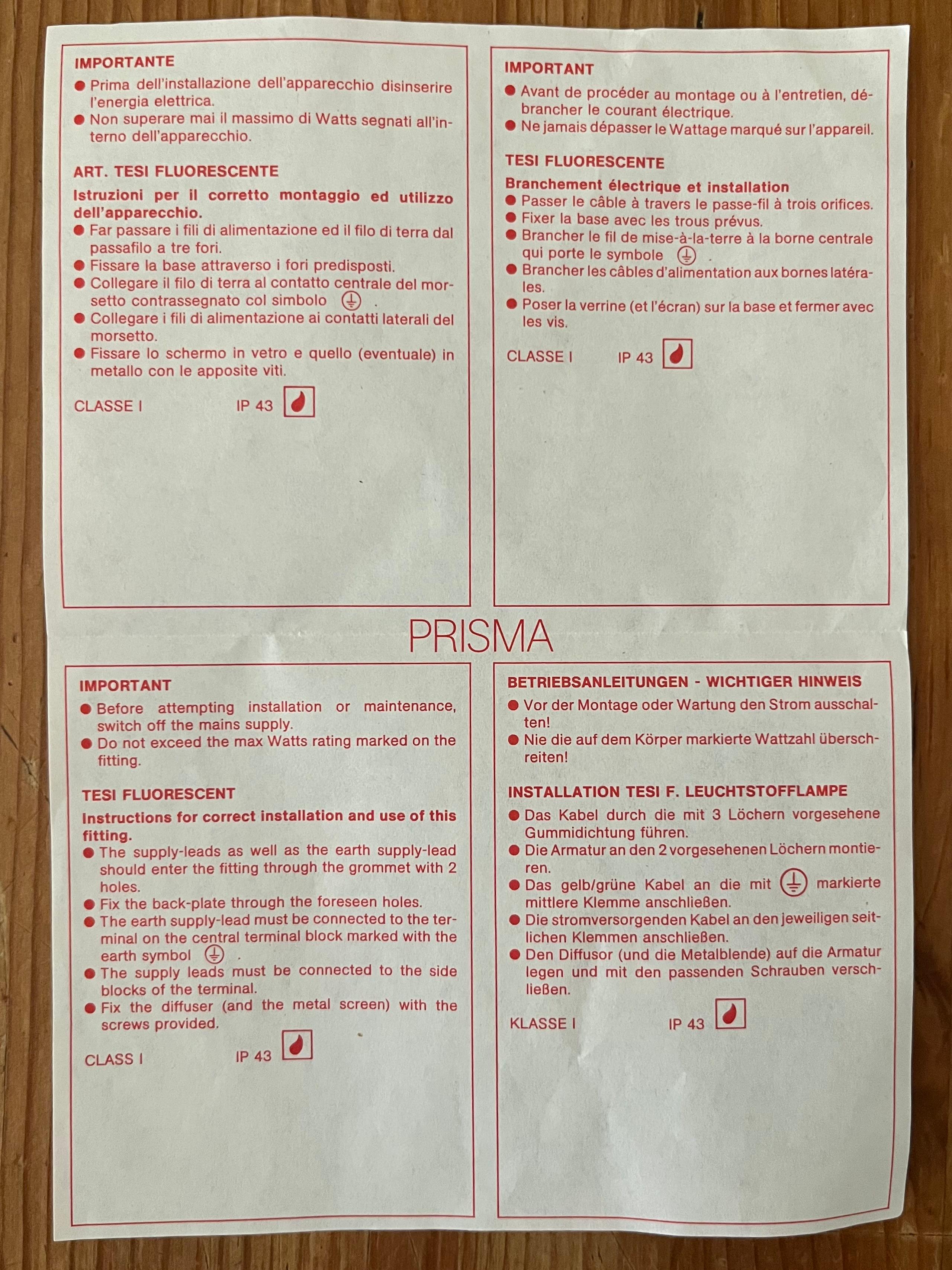 Italienisches Set aus drei Wandleuchtern „Tesi“ von Roberto Fiorato für Prisma, 1980er Jahre im Angebot 3