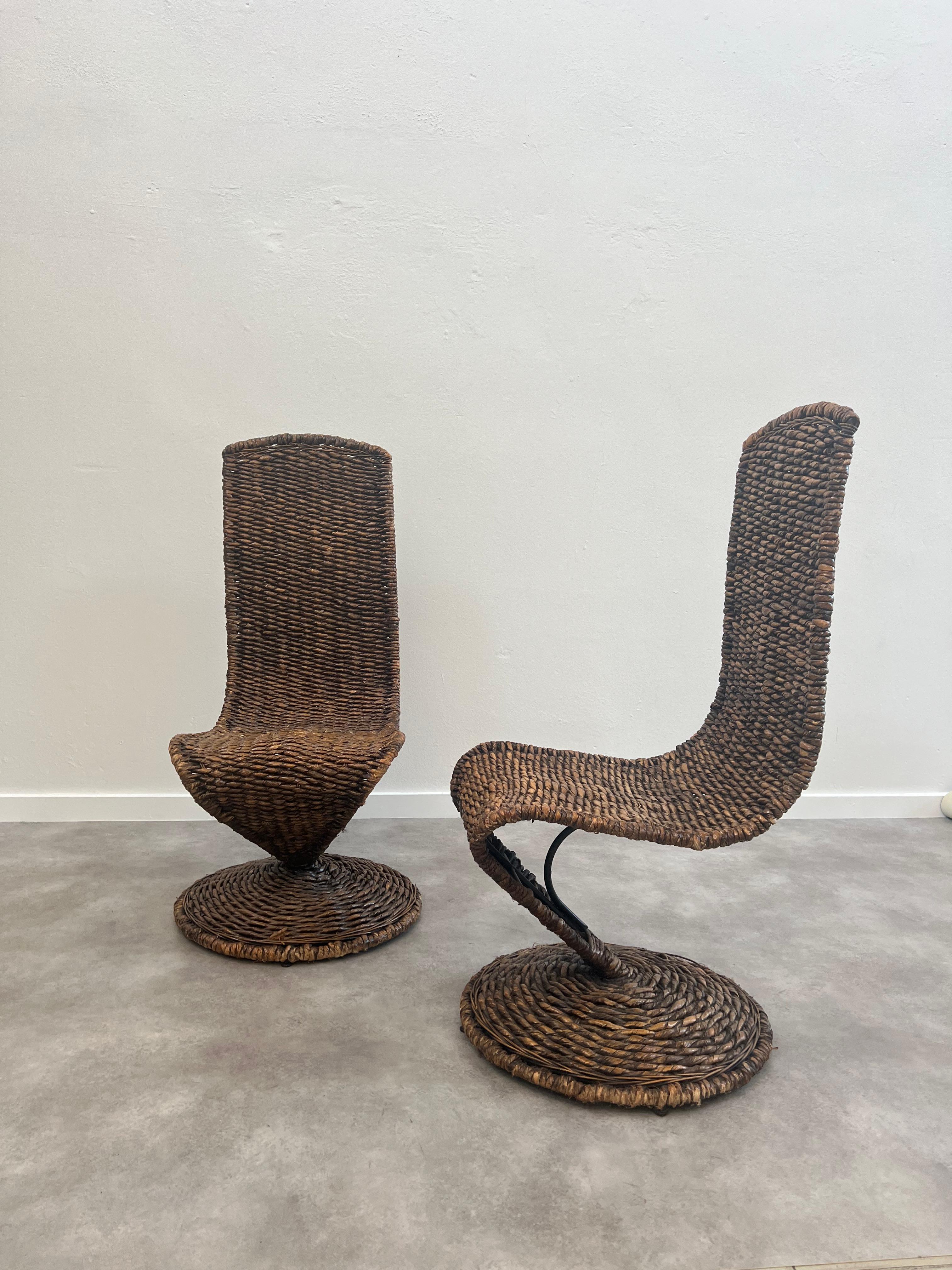 Mid-Century Modern Ensemble italien de deux chaises modèle S de Marzio Cecchi en vente
