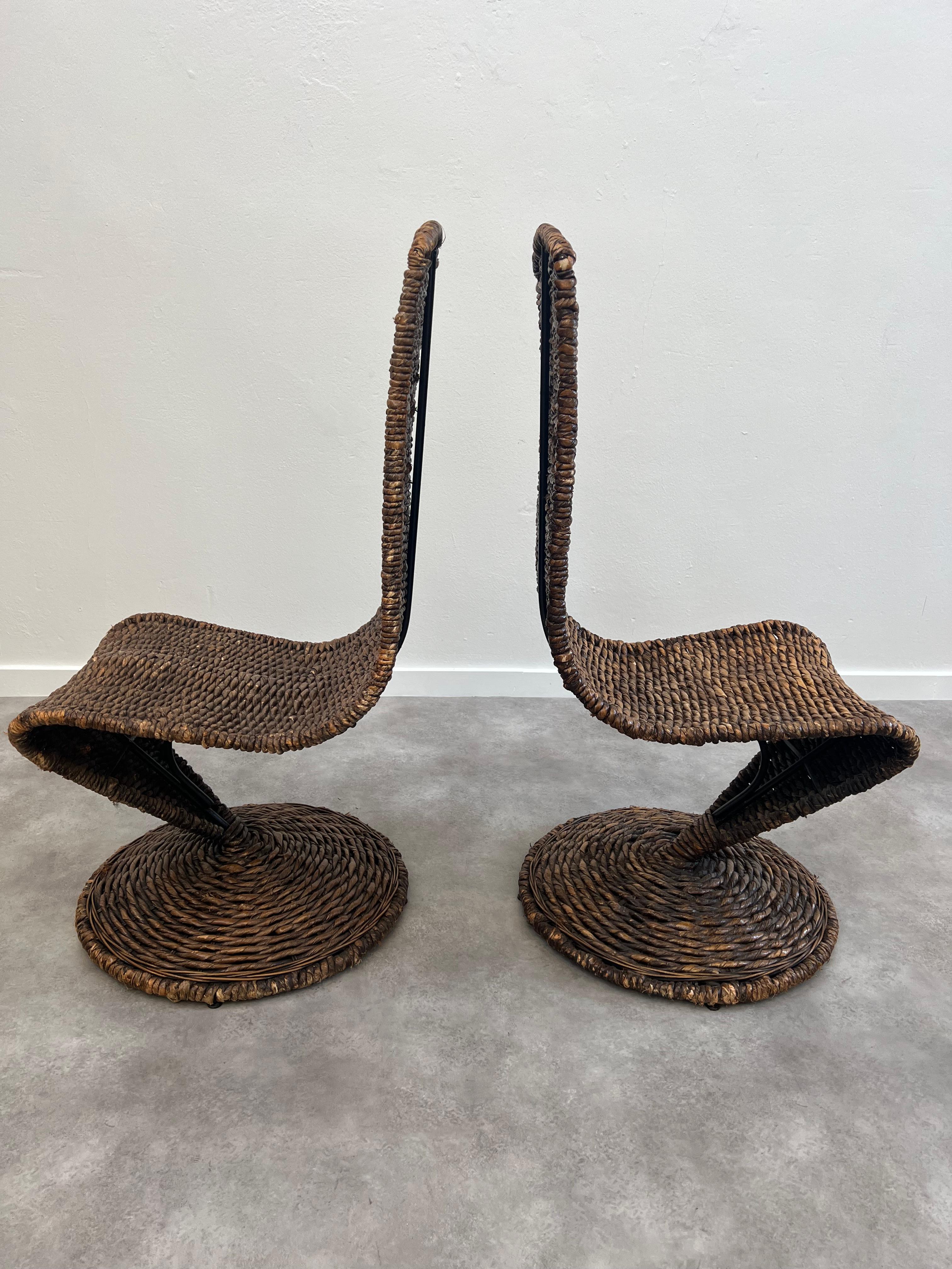 Ensemble italien de deux chaises modèle S de Marzio Cecchi en vente 2