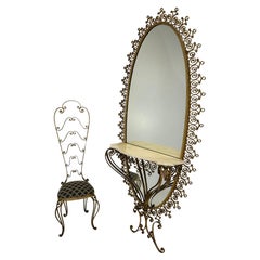 Set di specchiere da parete e sedia di Pierluigi Colli, 1963