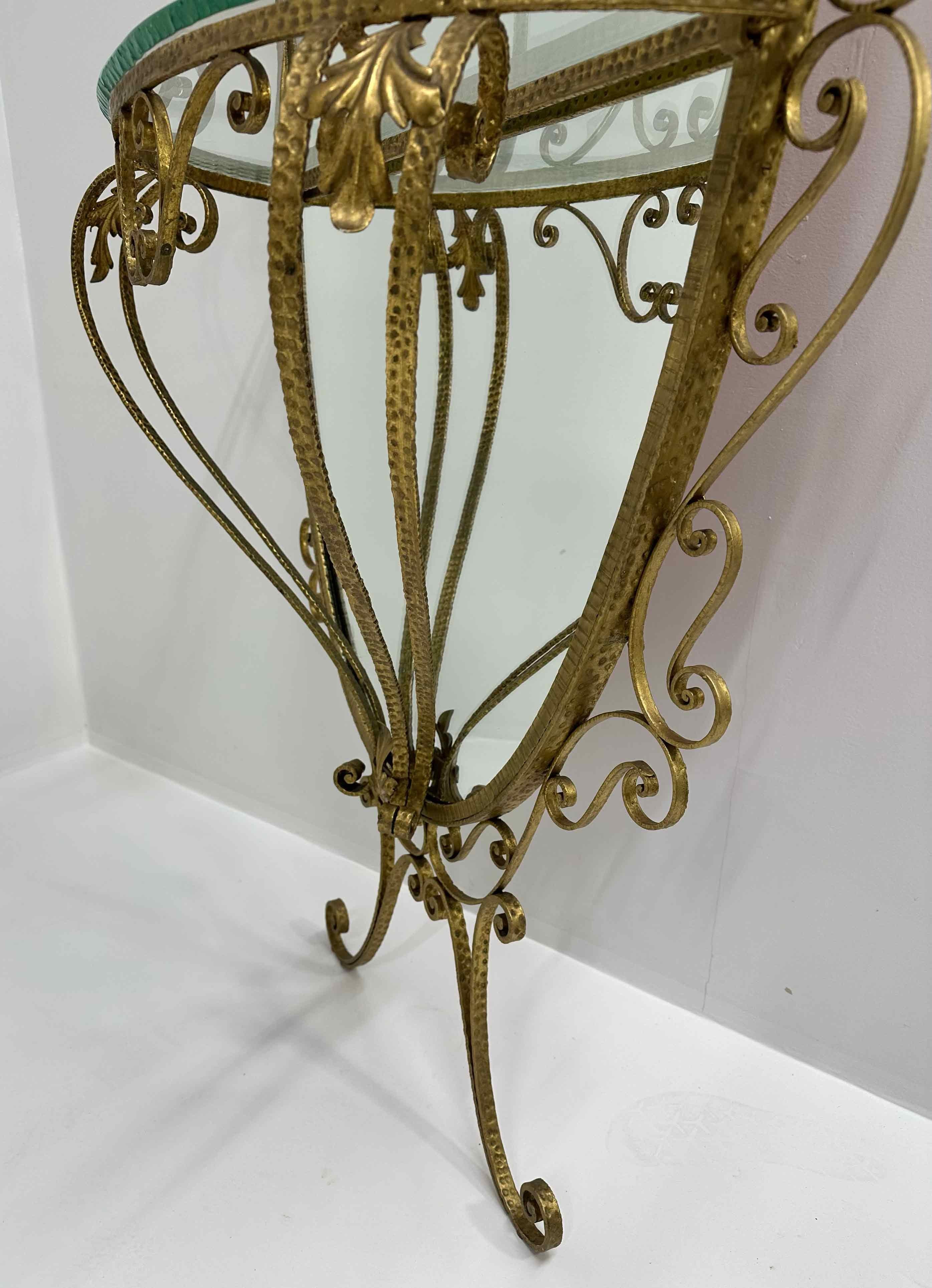 Italian Set of Wall Mirror Console and Pouf by Pierluigi Colli, 1960s For Sale 1