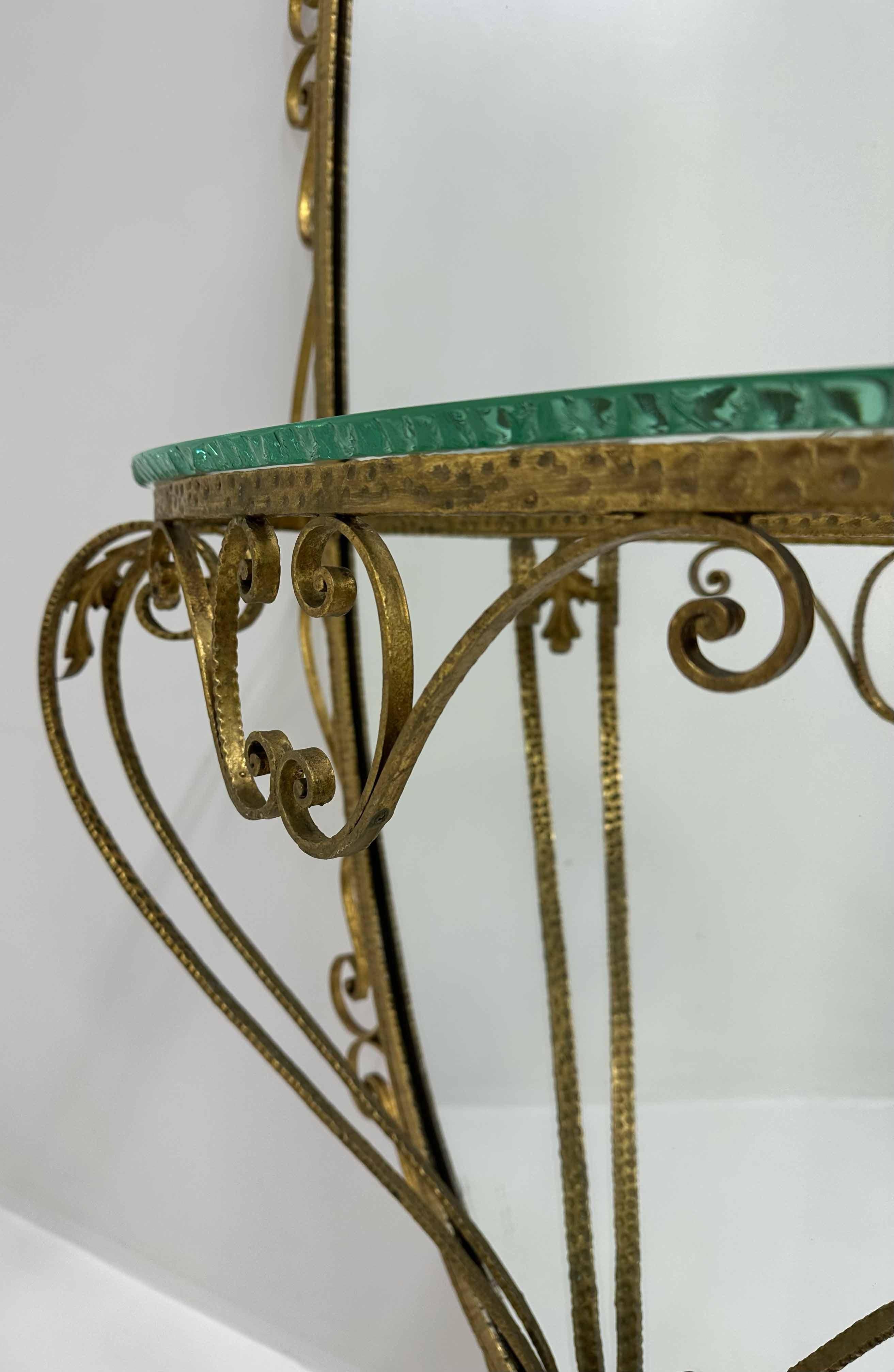 Italian Set of Wall Mirror Console and Pouf by Pierluigi Colli, 1960s For Sale 3