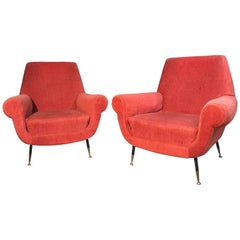 Ensemble italien avec canapé incurvé de Gigi Radice pour Minotti, 1950