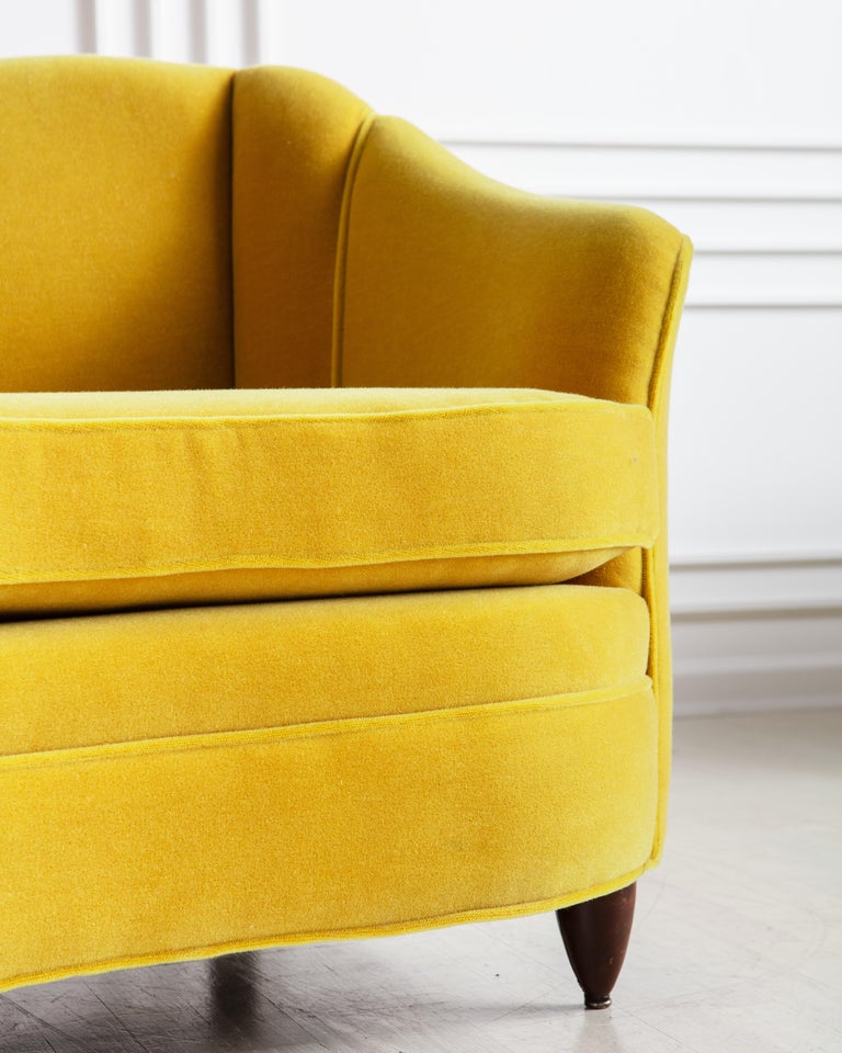 Italian Settee in Mustard Yellow Mohair at 1stDibs mustard settee