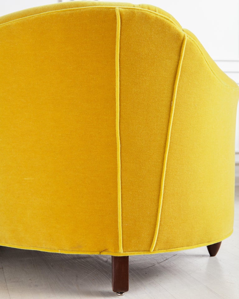 Italian Settee in Mustard Yellow Mohair at 1stDibs mustard settee, mustard yellow settee