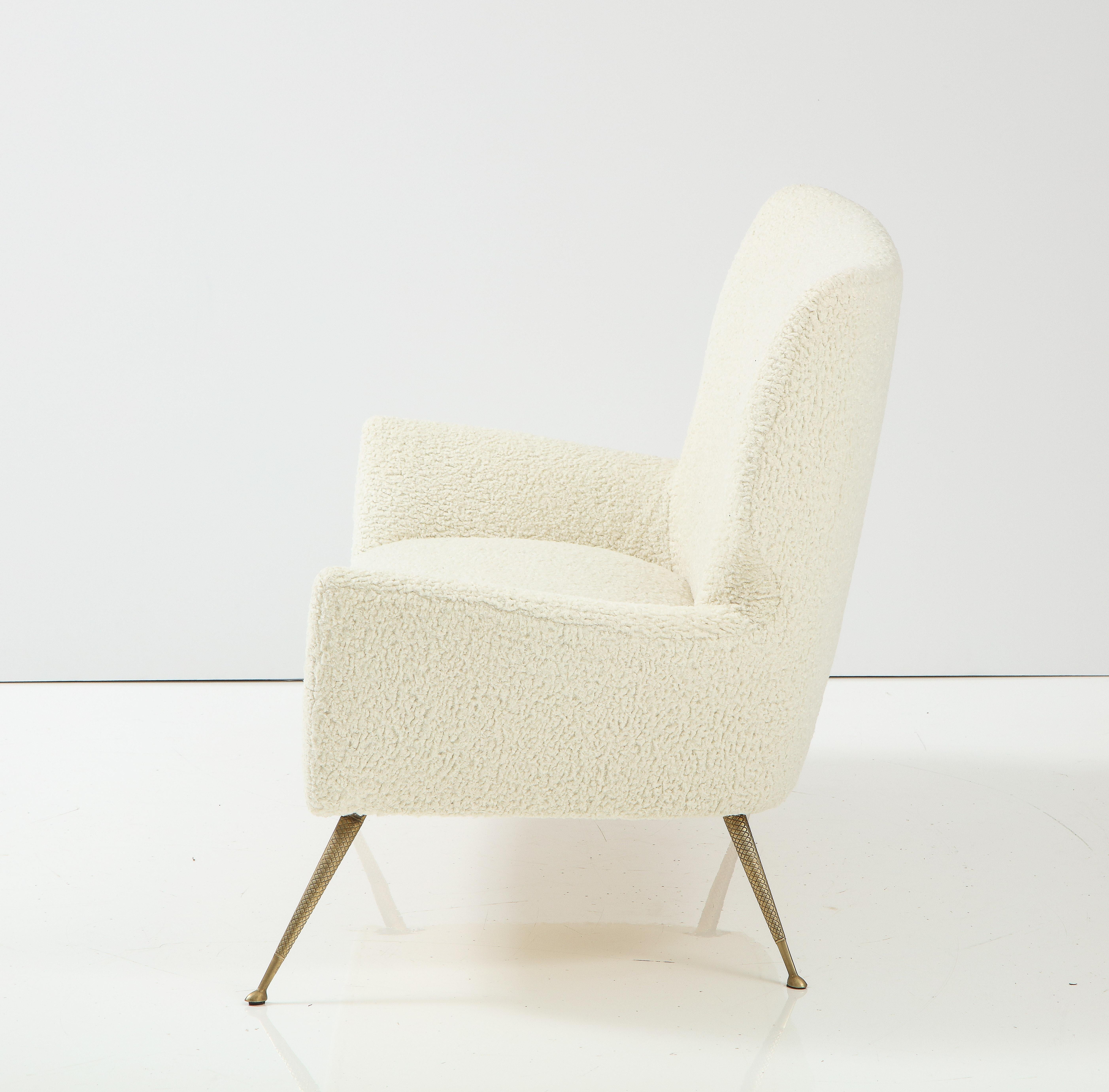 Italian Settee, Pair of Chairs with Brass Legs, Gio Ponti for Casa e Giardino 6